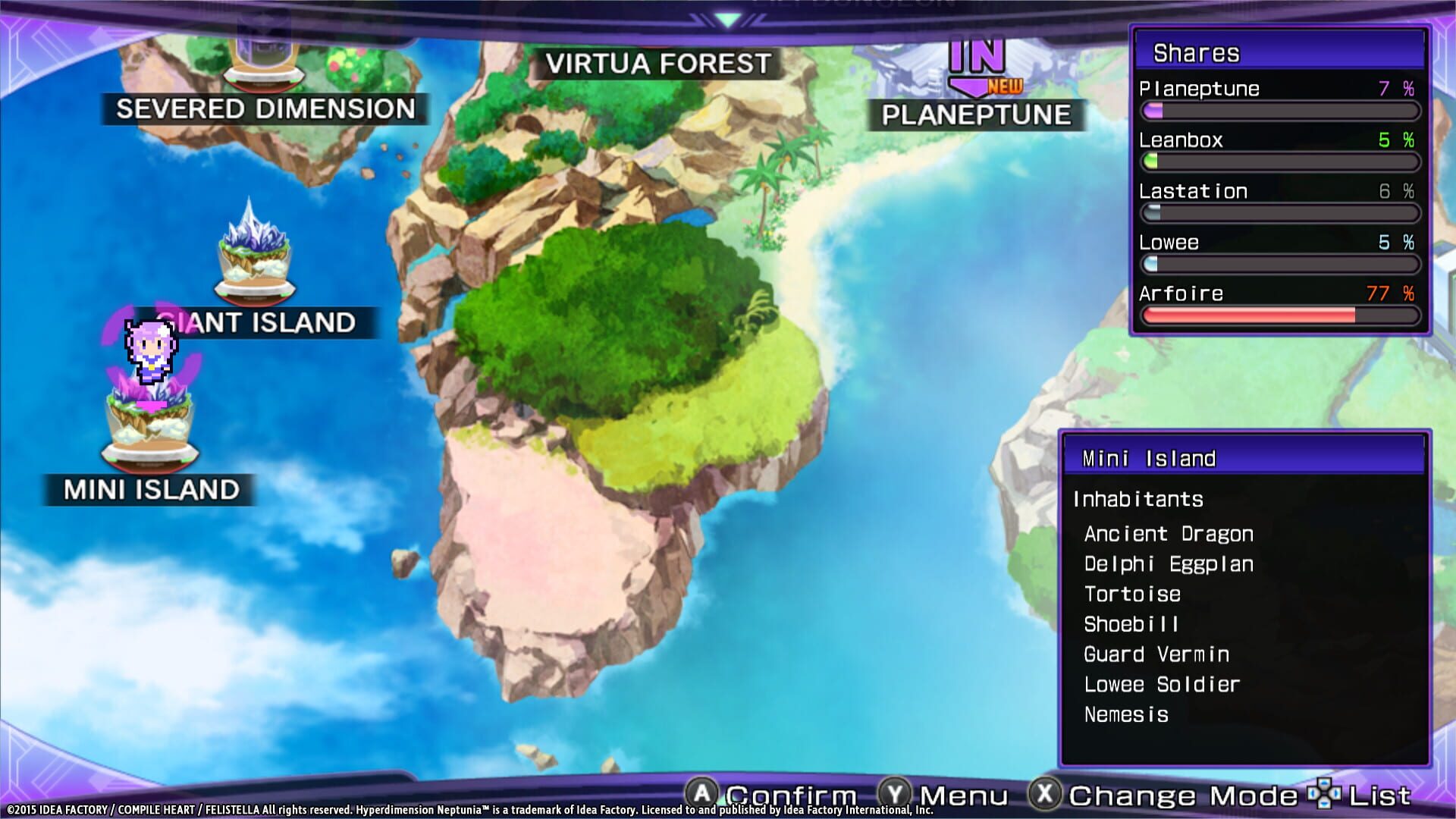 Screenshot for Hyperdimension Neptunia Re;Birth2: Sister's Generation - Mini Island