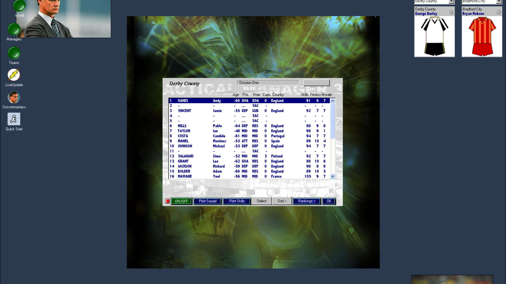 Screenshot for Tactical Manager 3