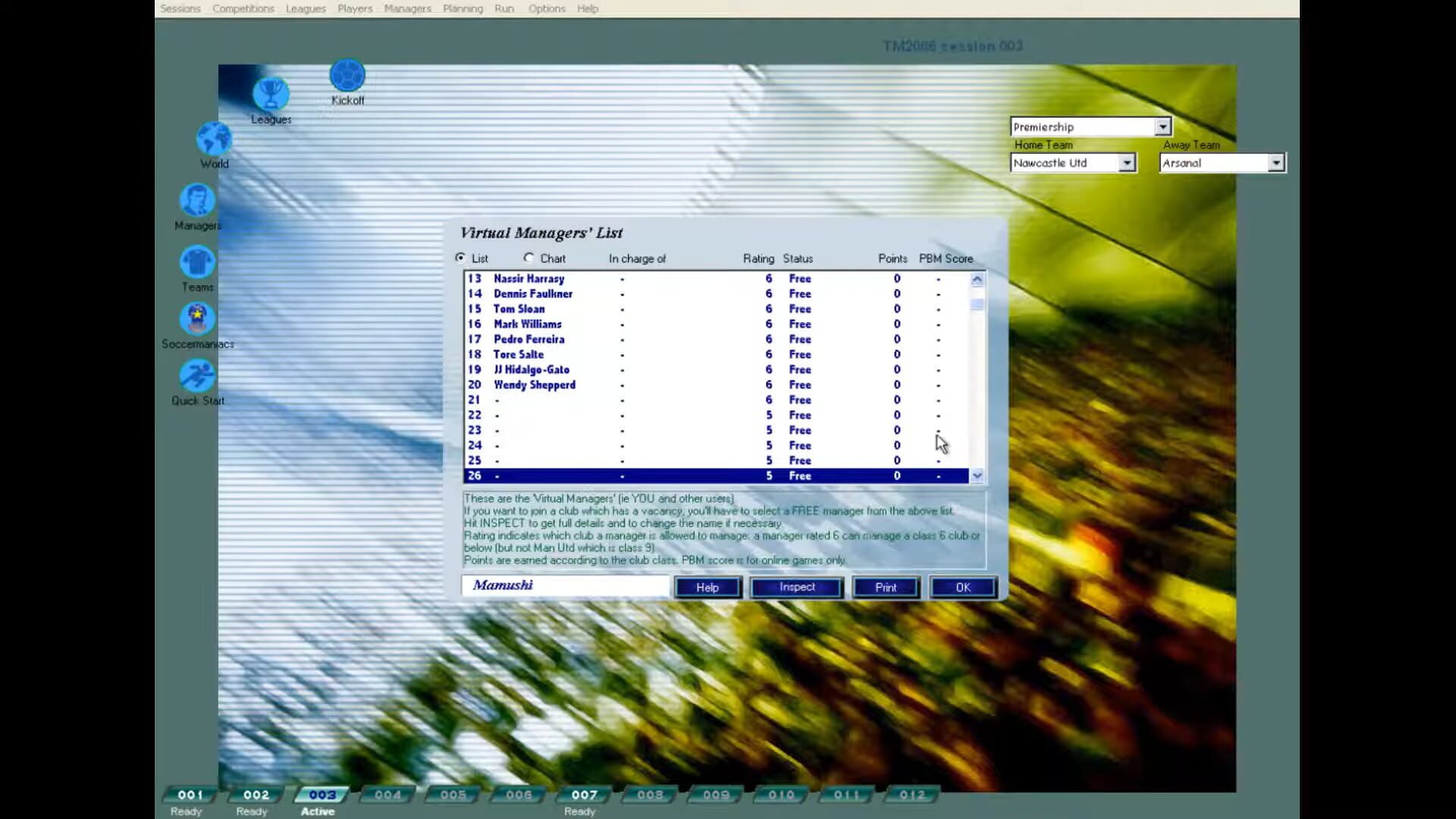 Screenshot for Tactical Manager 2006