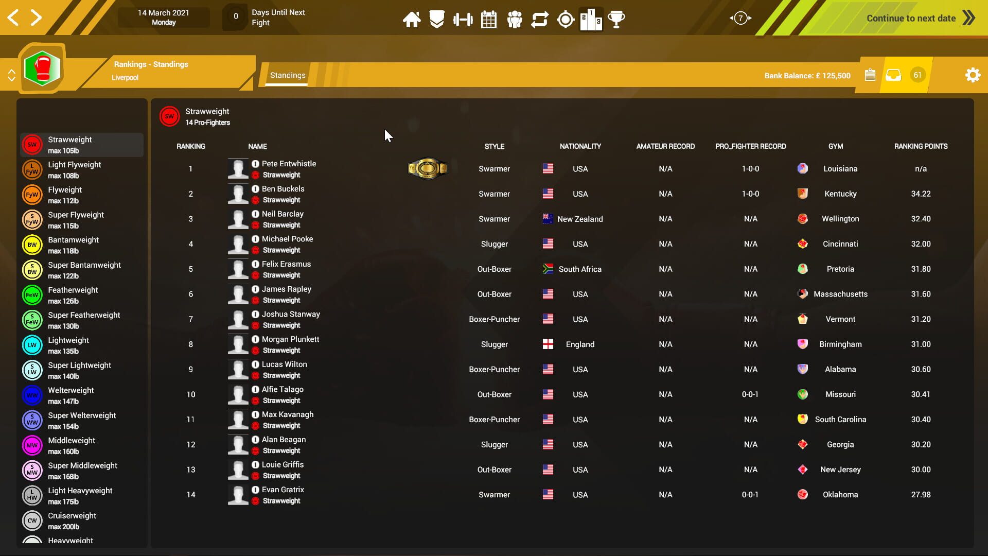 Screenshot for Boxing Club Manager