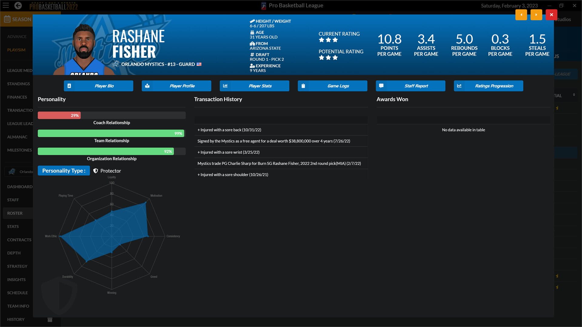 Screenshot for Draft Day Sports: Pro Basketball 2022