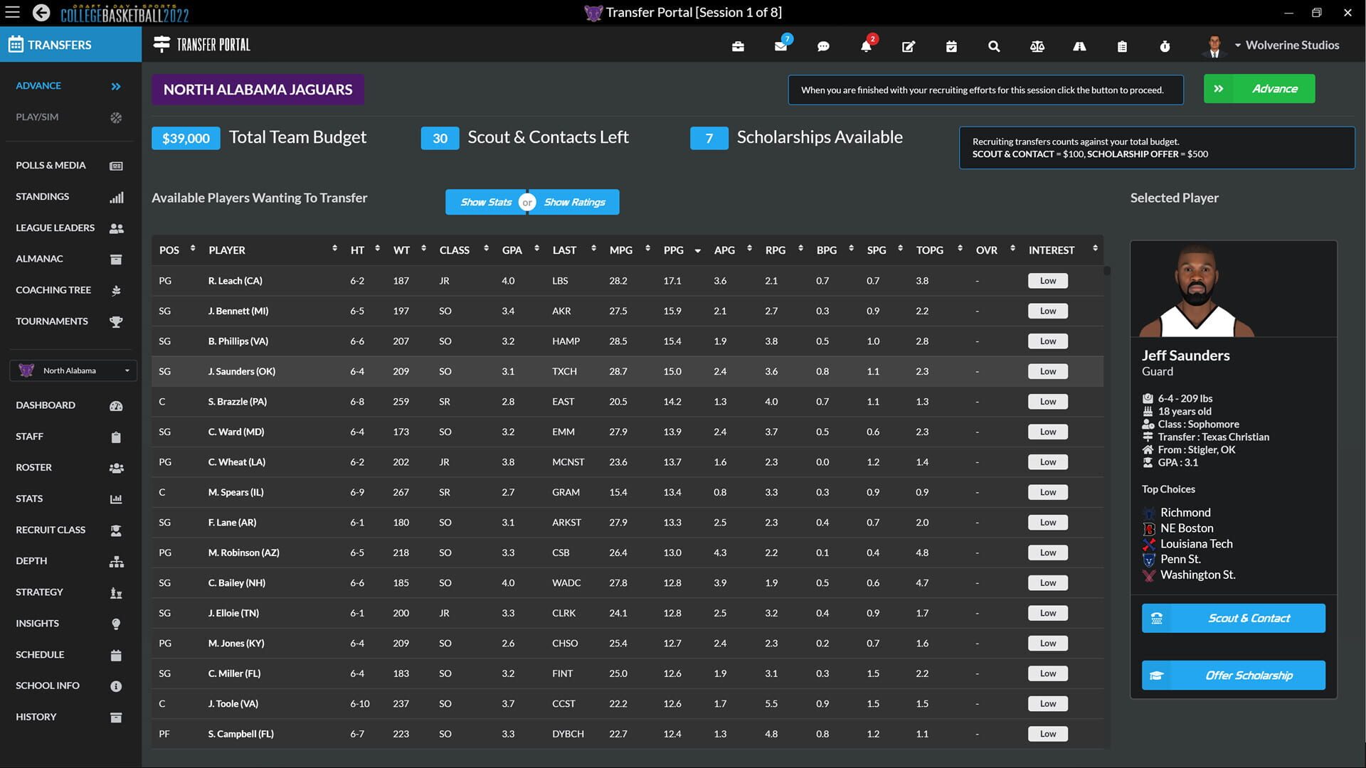 Screenshot for Draft Day Sports: College Basketball 2022