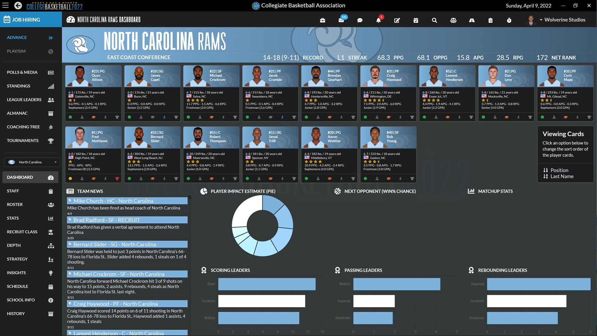 Screenshot for Draft Day Sports: College Basketball 2022