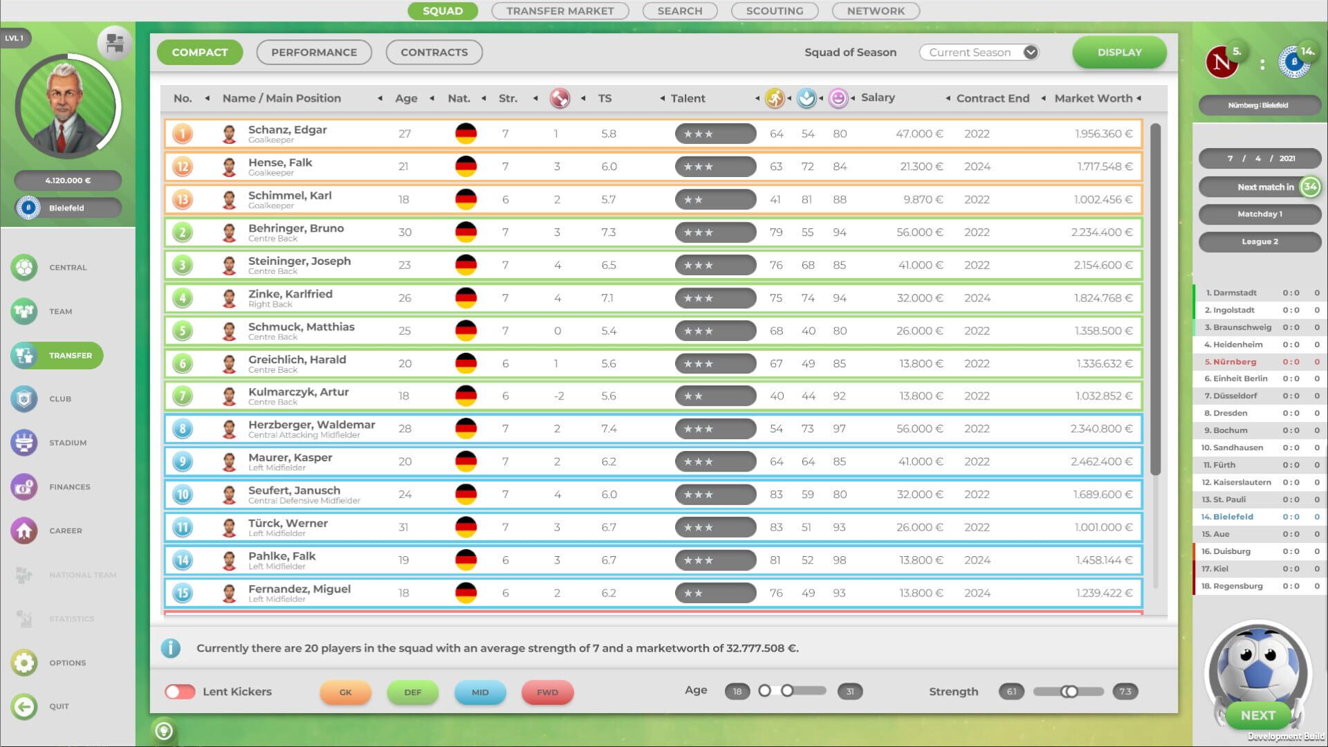 Screenshot for Goal!: The Club Manager