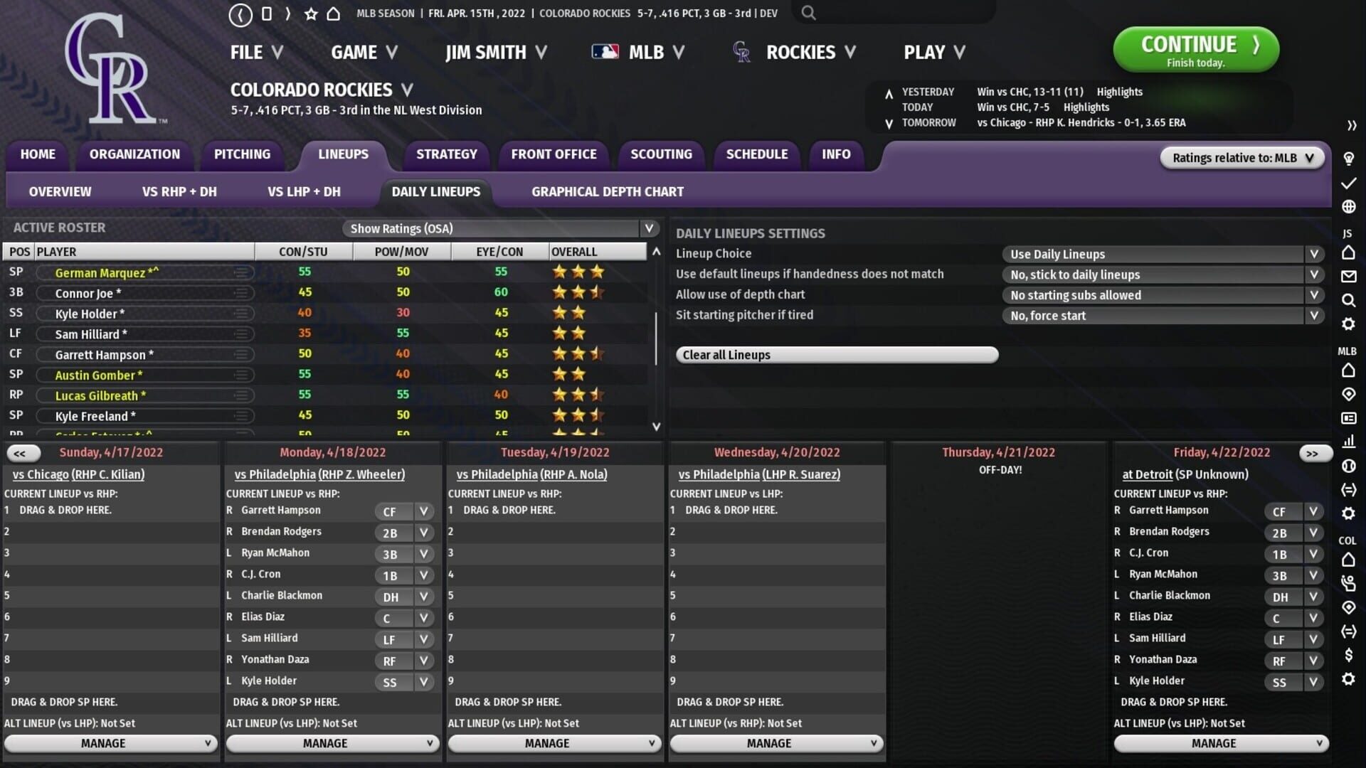 Screenshot for Out of the Park Baseball 23