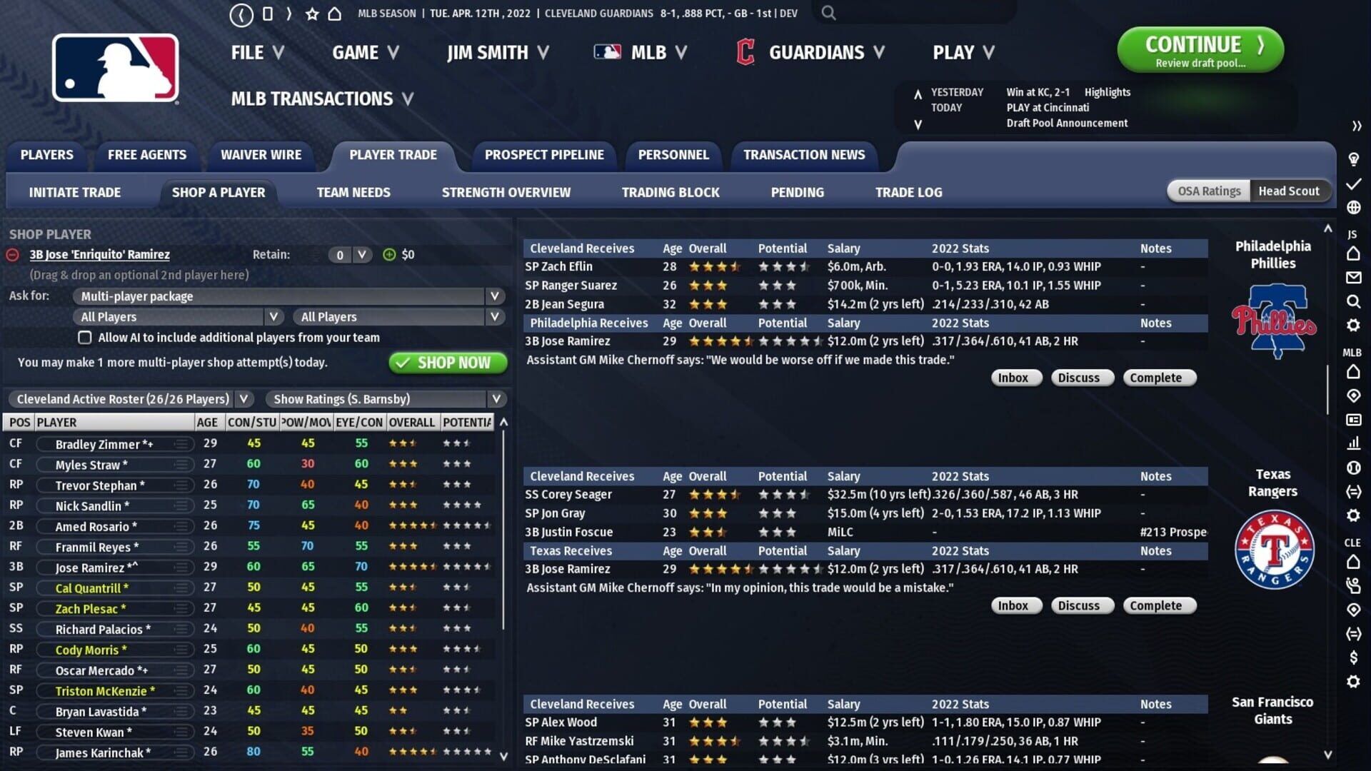 Screenshot for Out of the Park Baseball 23