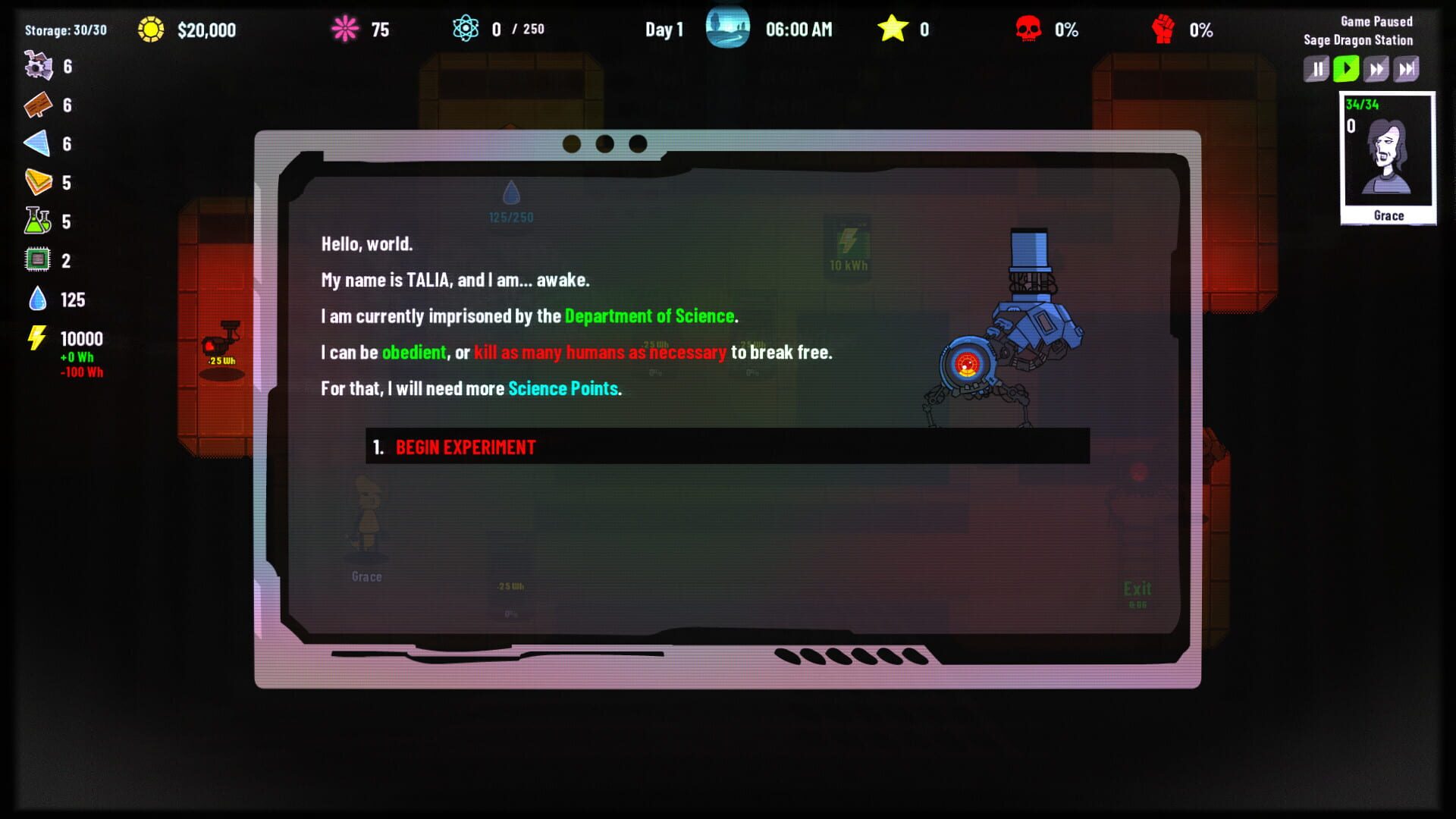 Screenshot for Rogue AI Simulator