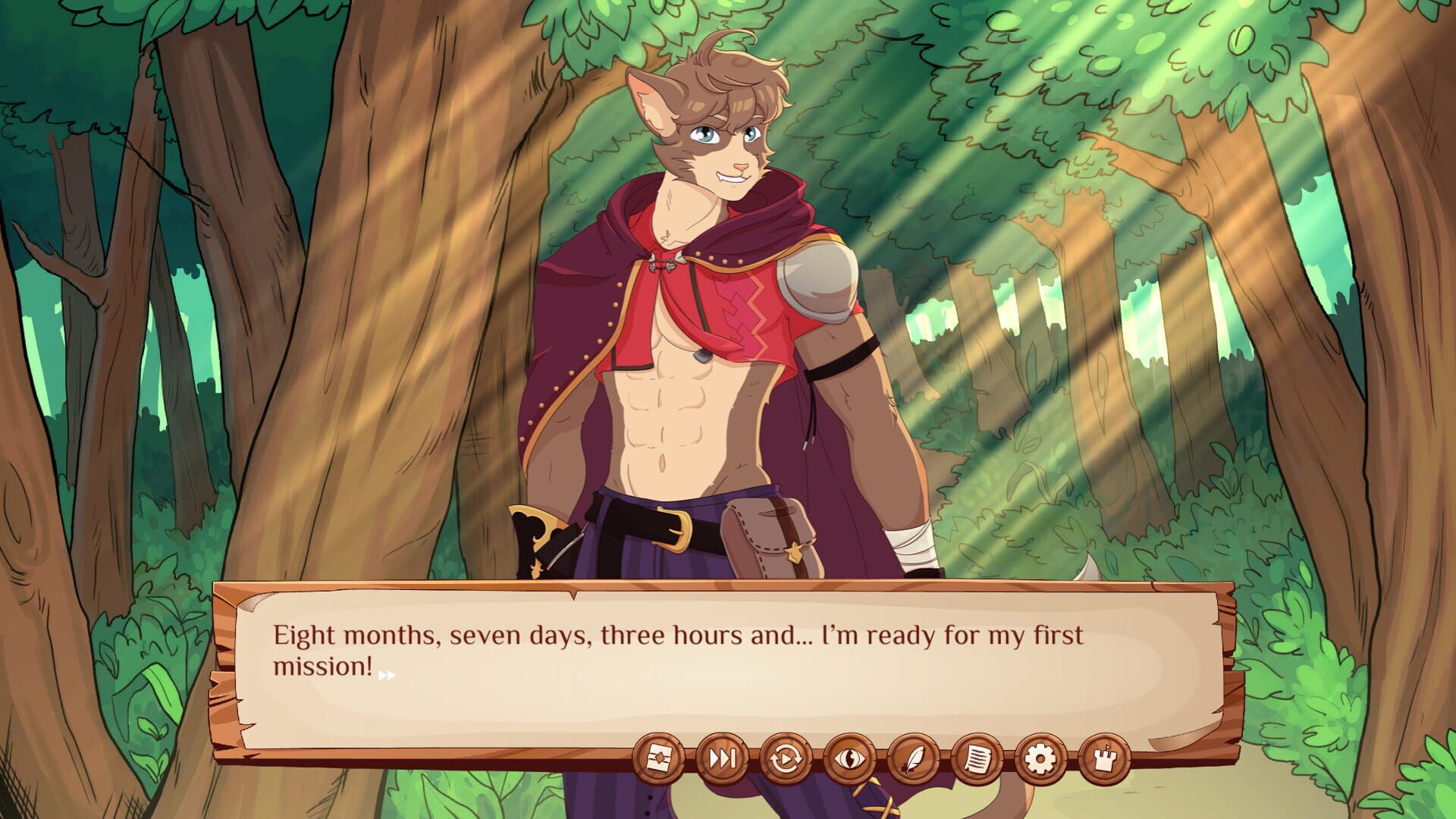 Screenshot for Burrow of the Fallen Bear: A Gay Furry Visual Novel