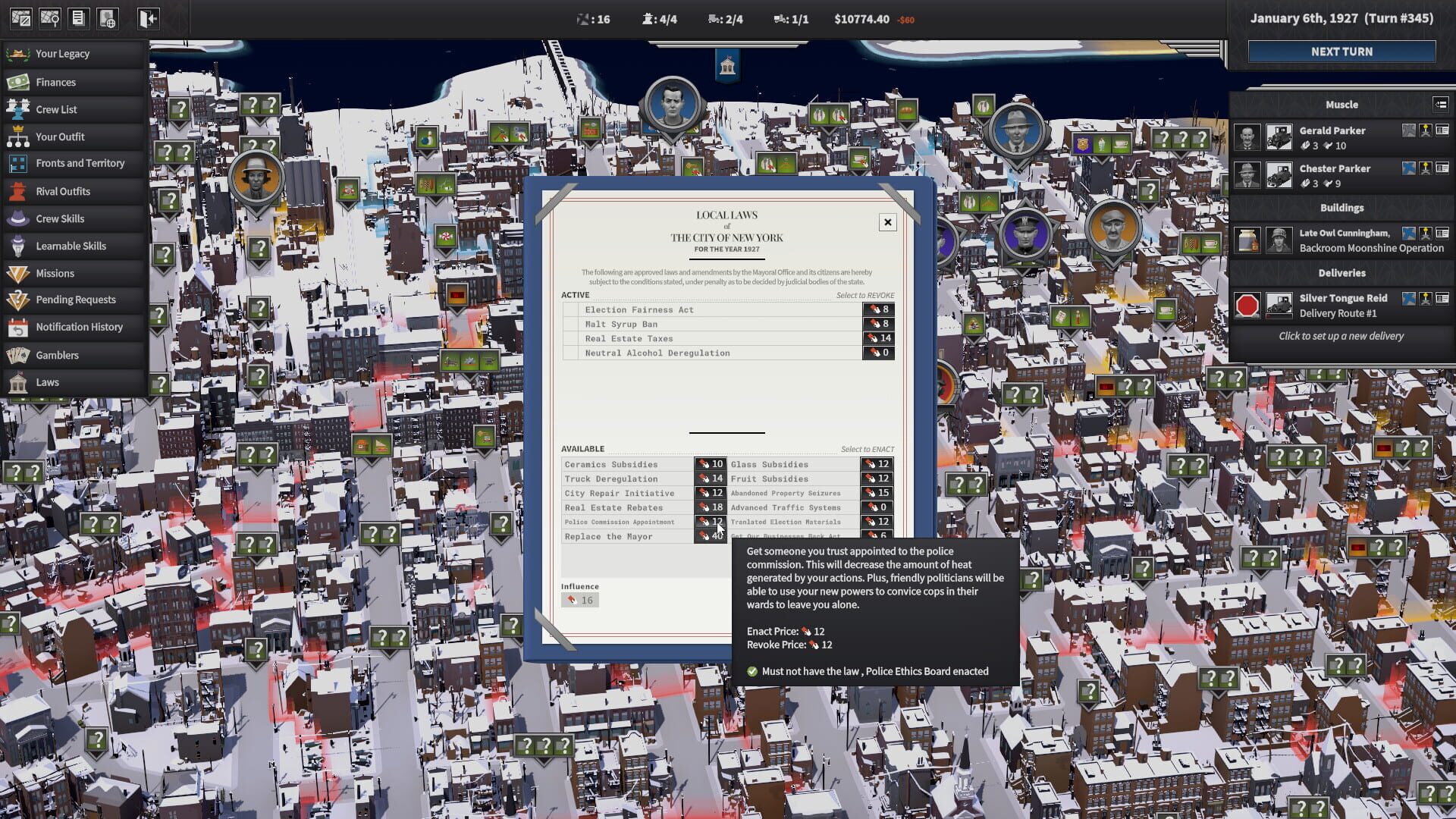 Screenshot for City of Gangsters: Shadow Government