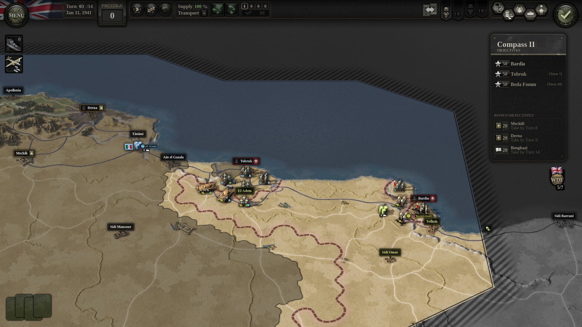 Screenshot for Unity of Command II: Desert Rats