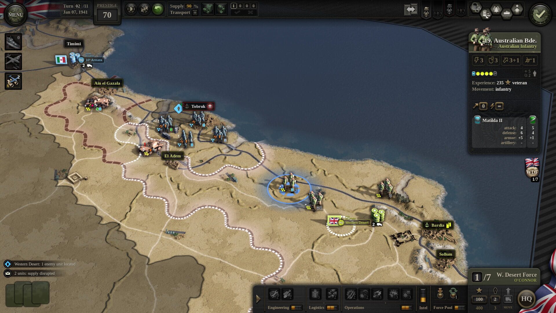 Screenshot for Unity of Command II: Desert Rats