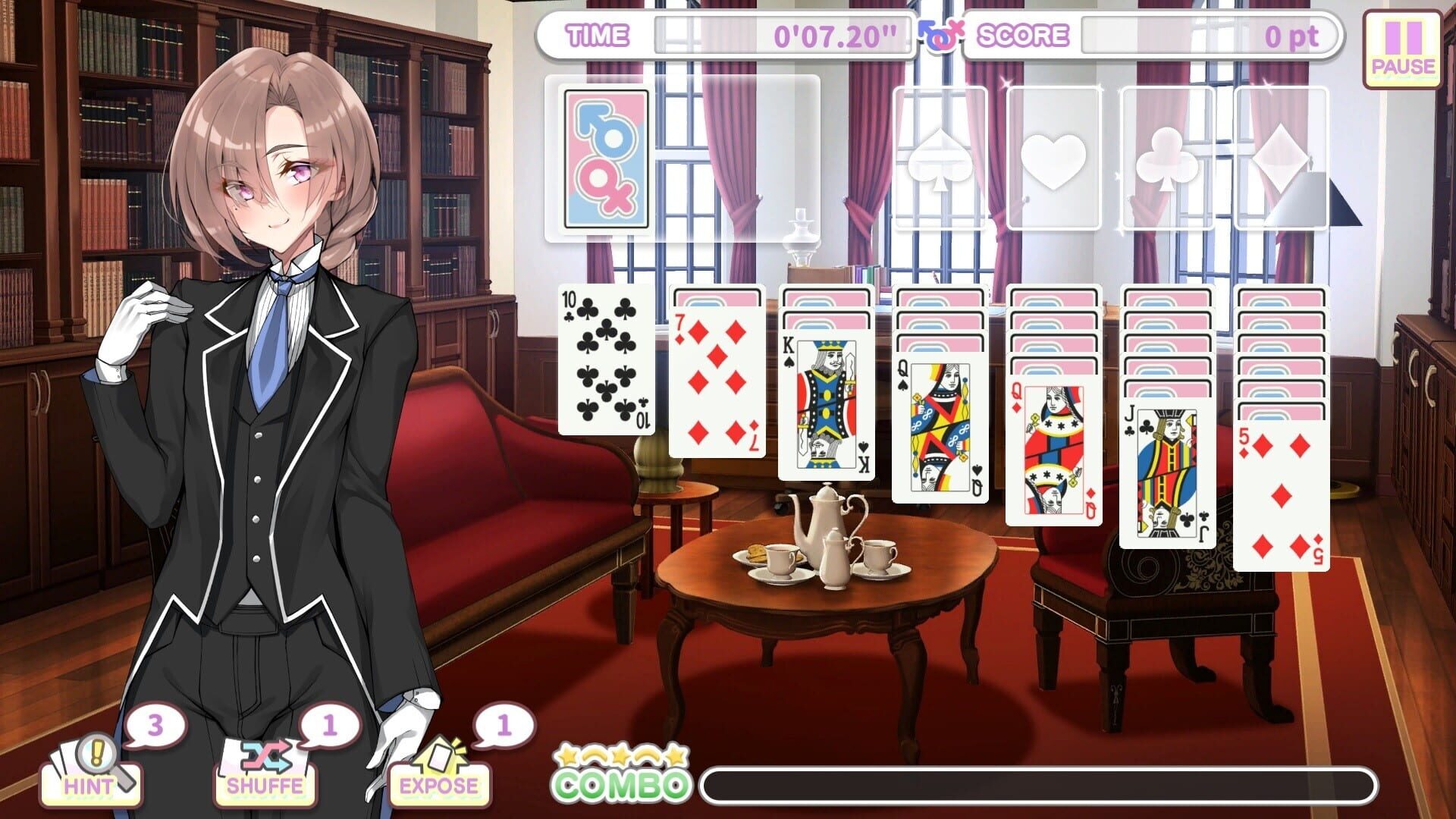 Screenshot for Otoko Cross: Pretty Boys Klondike Solitaire