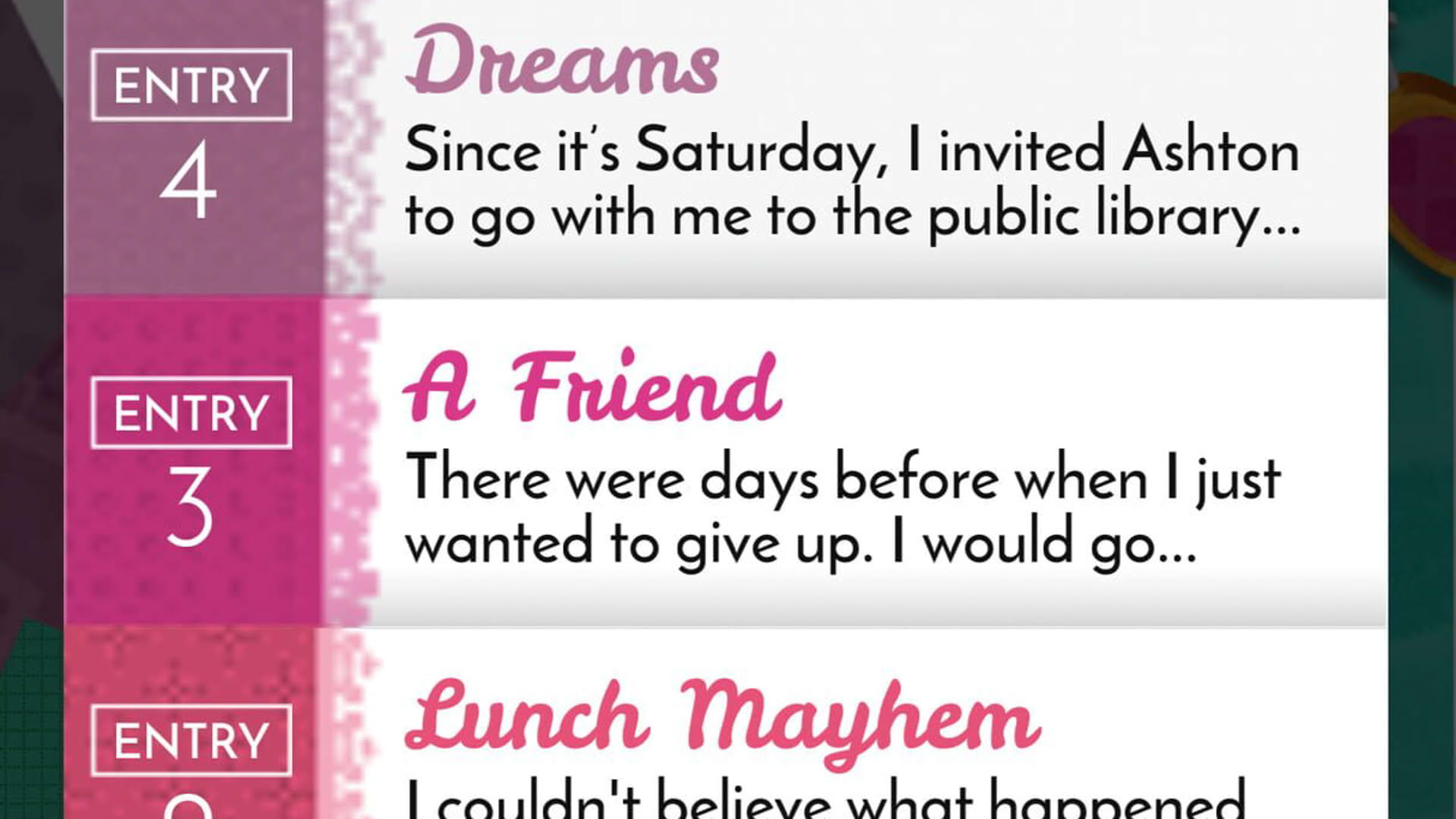 Screenshot for The Diary