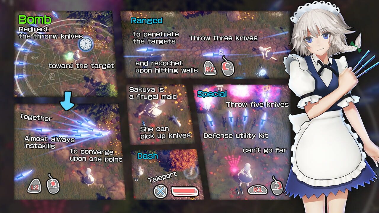 Screenshot for The Disappearing of Gensokyo: Sakuya, Koishi, Suika