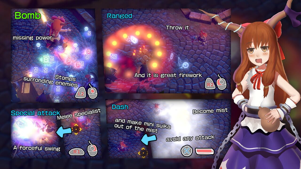 Screenshot for The Disappearing of Gensokyo: Sakuya, Koishi, Suika