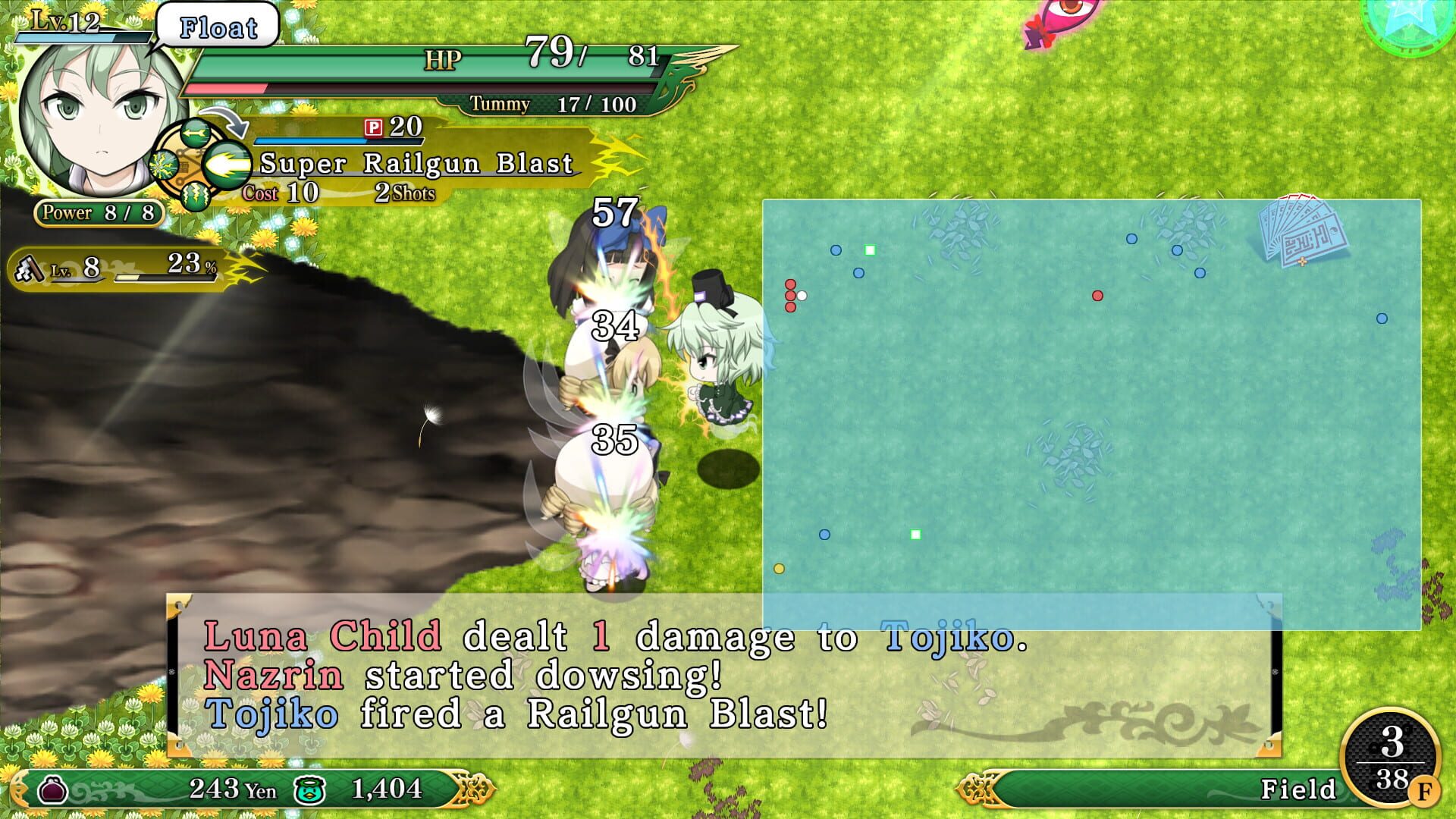 Screenshot for Touhou Genso Wanderer Reloaded: Tojiko Soga