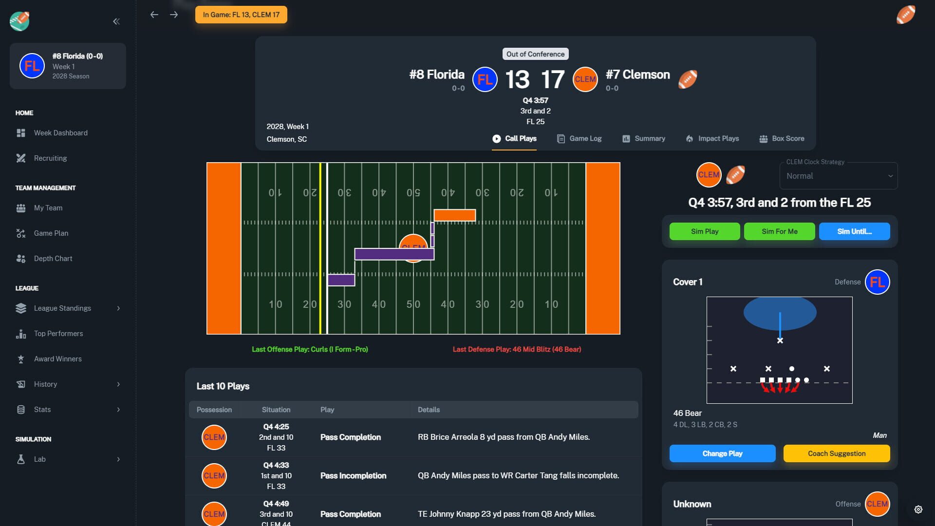 Screenshot for Football Coach: College Dynasty