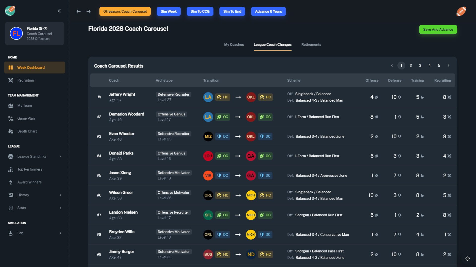 Screenshot for Football Coach: College Dynasty