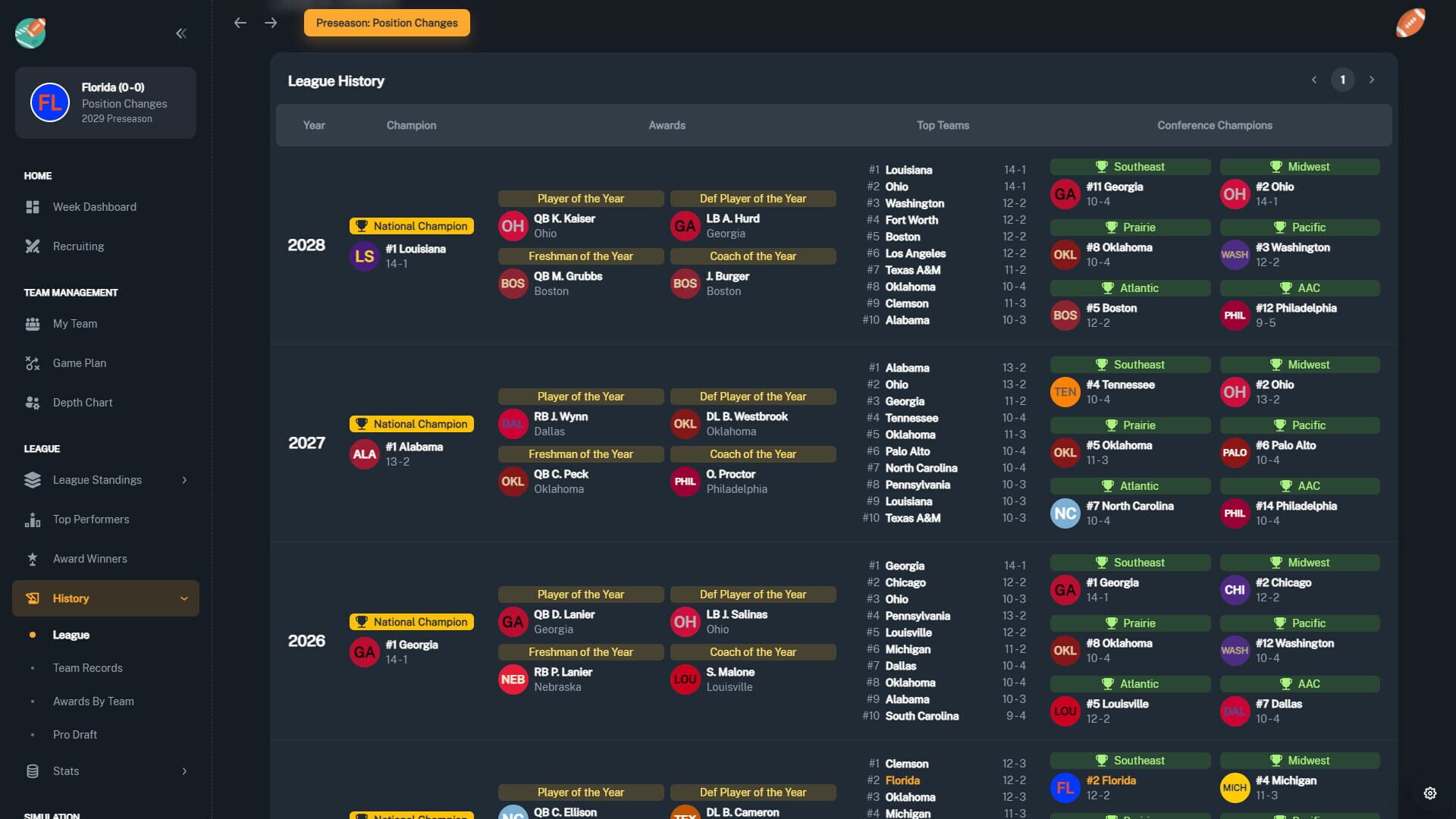 Screenshot for Football Coach: College Dynasty