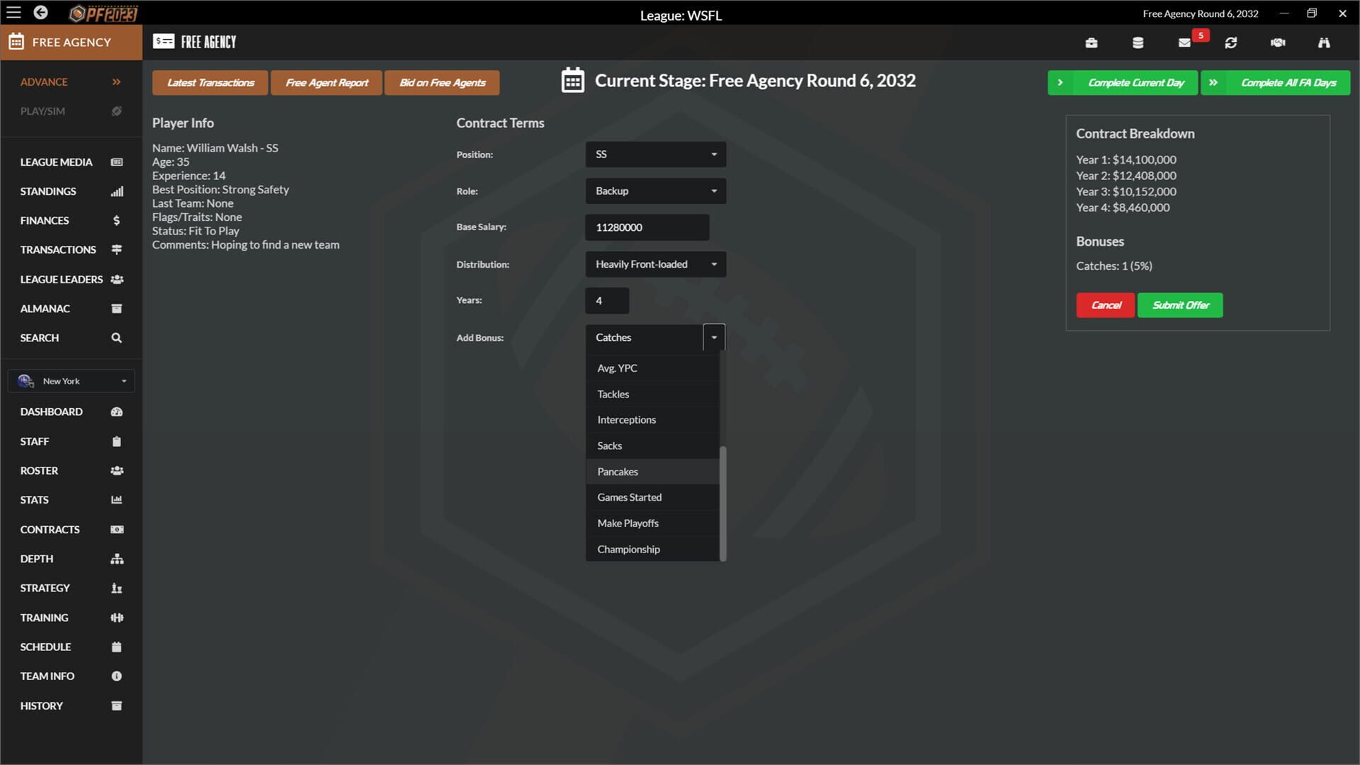 Screenshot for Draft Day Sports: Pro Football 2023