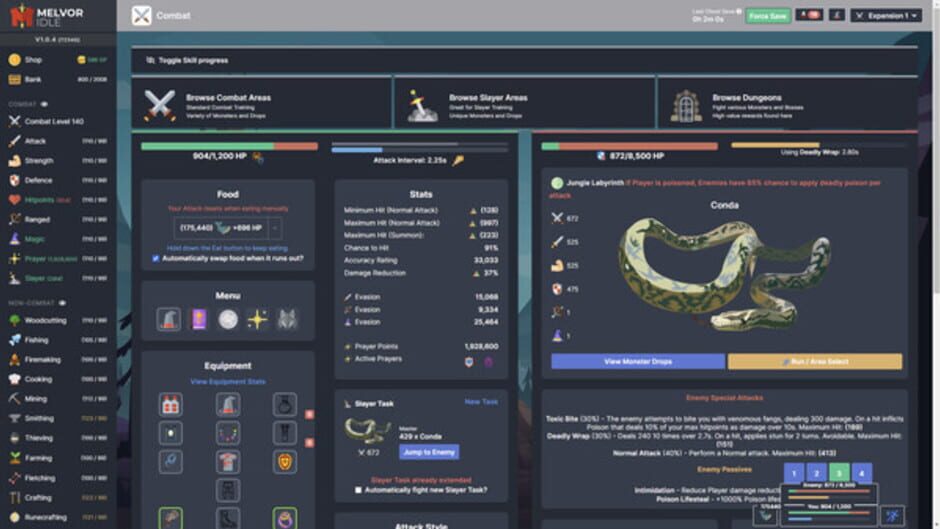Screenshot for Melvor Idle: Throne of the Herald
