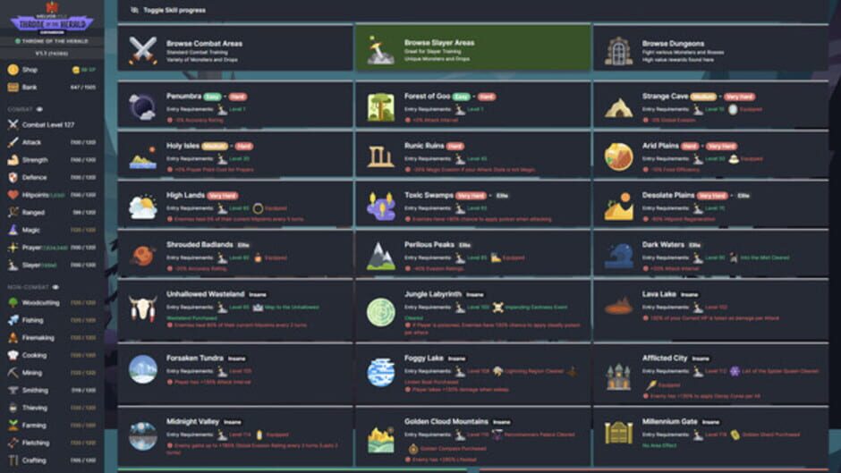 Screenshot for Melvor Idle: Throne of the Herald