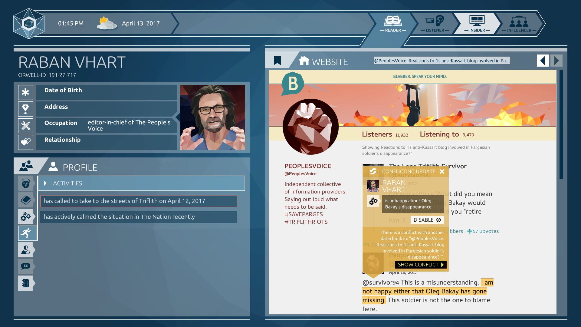 Screenshot for Orwell: Ignorance is Strength