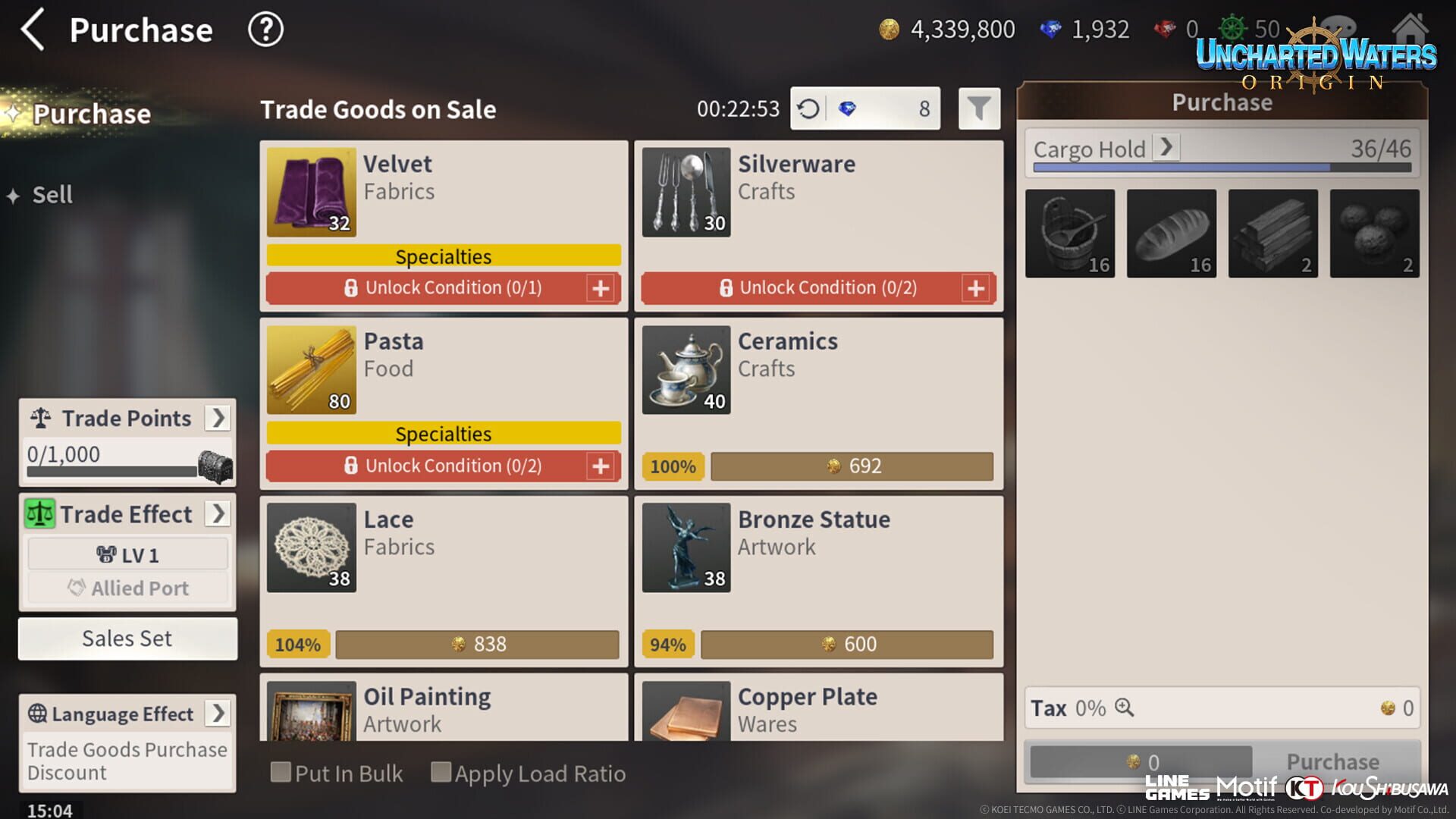 Screenshot for Uncharted Waters Origin