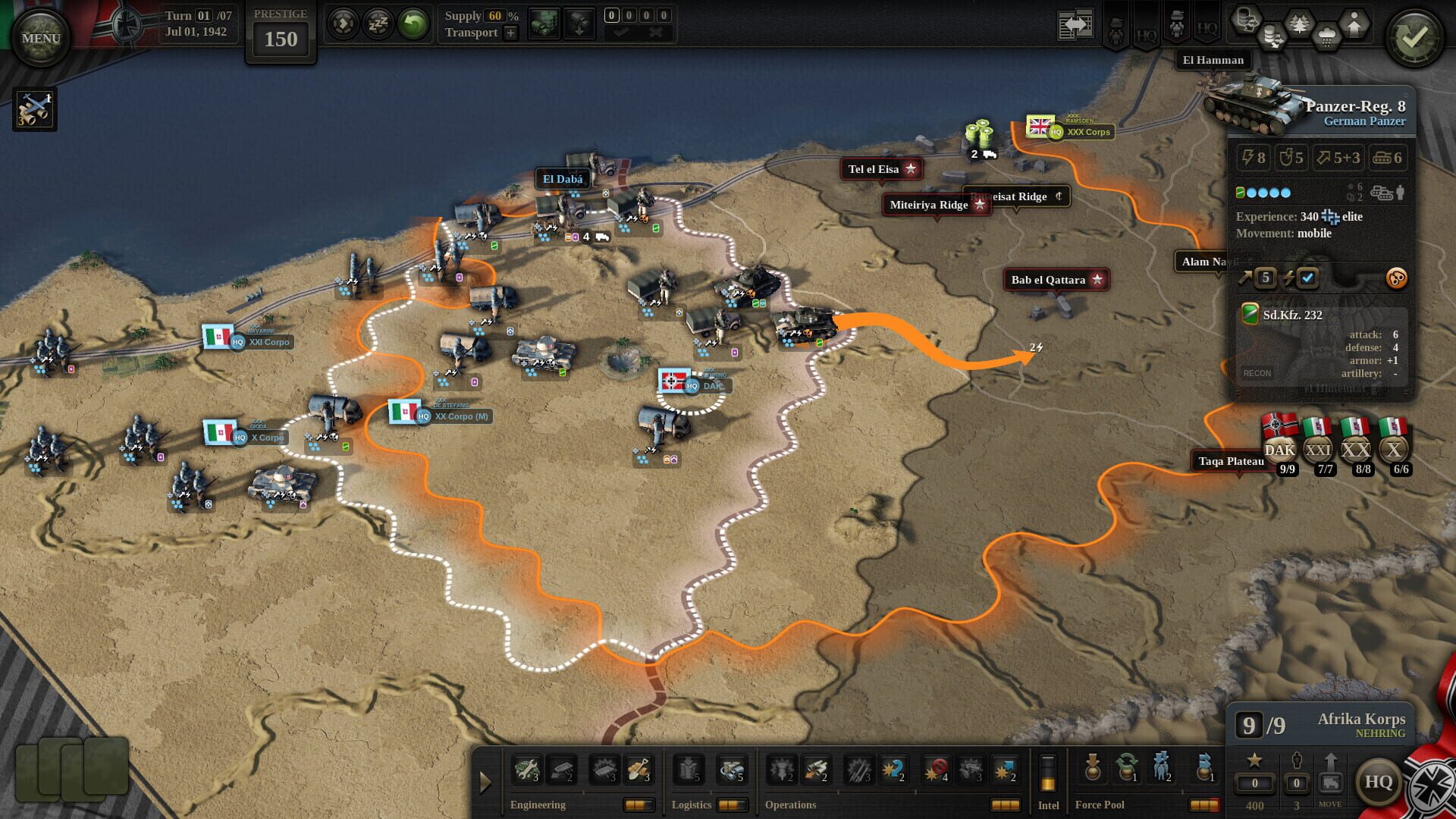 Screenshot for Unity of Command II: Desert Fox