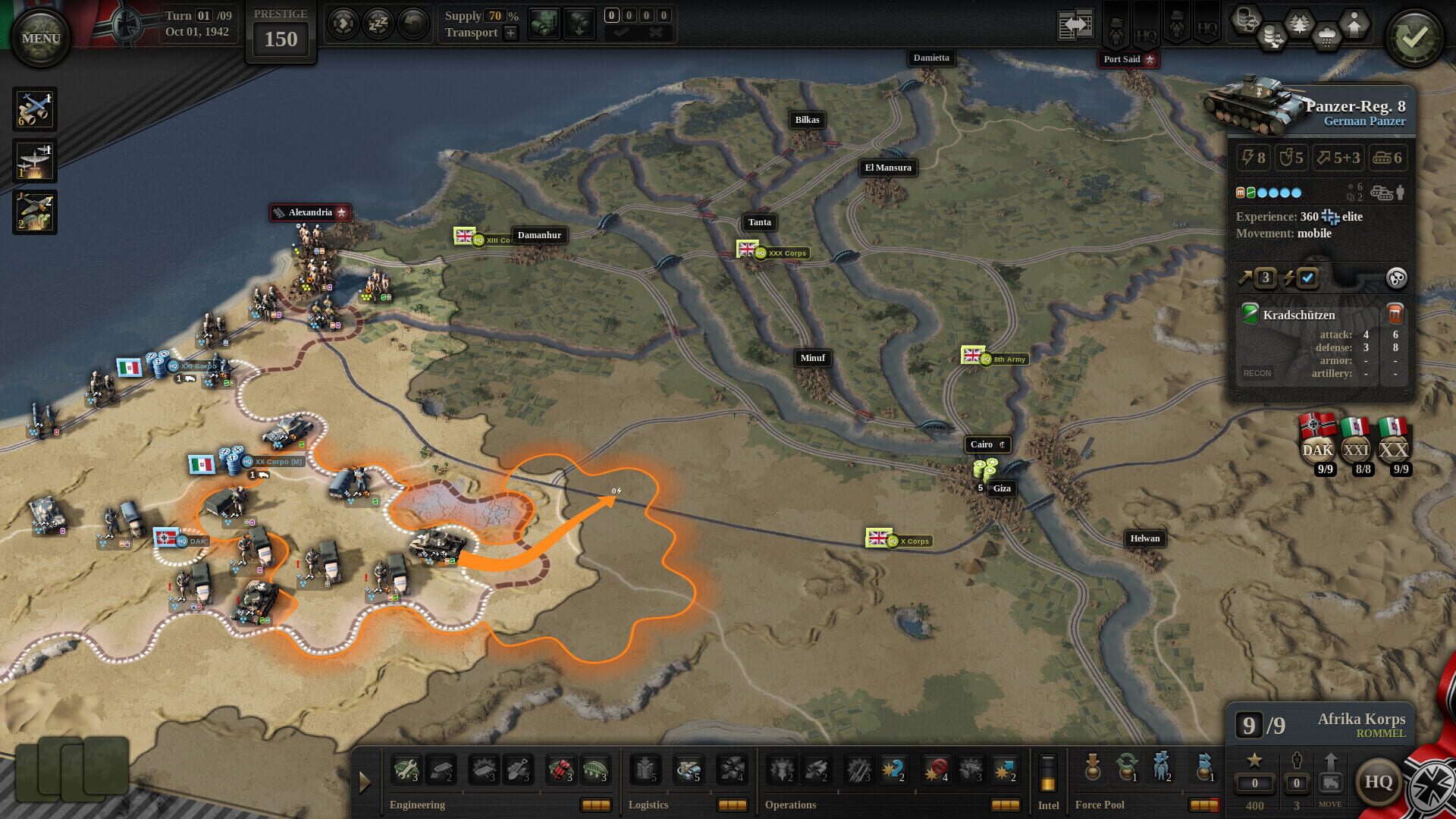 Screenshot for Unity of Command II: Desert Fox