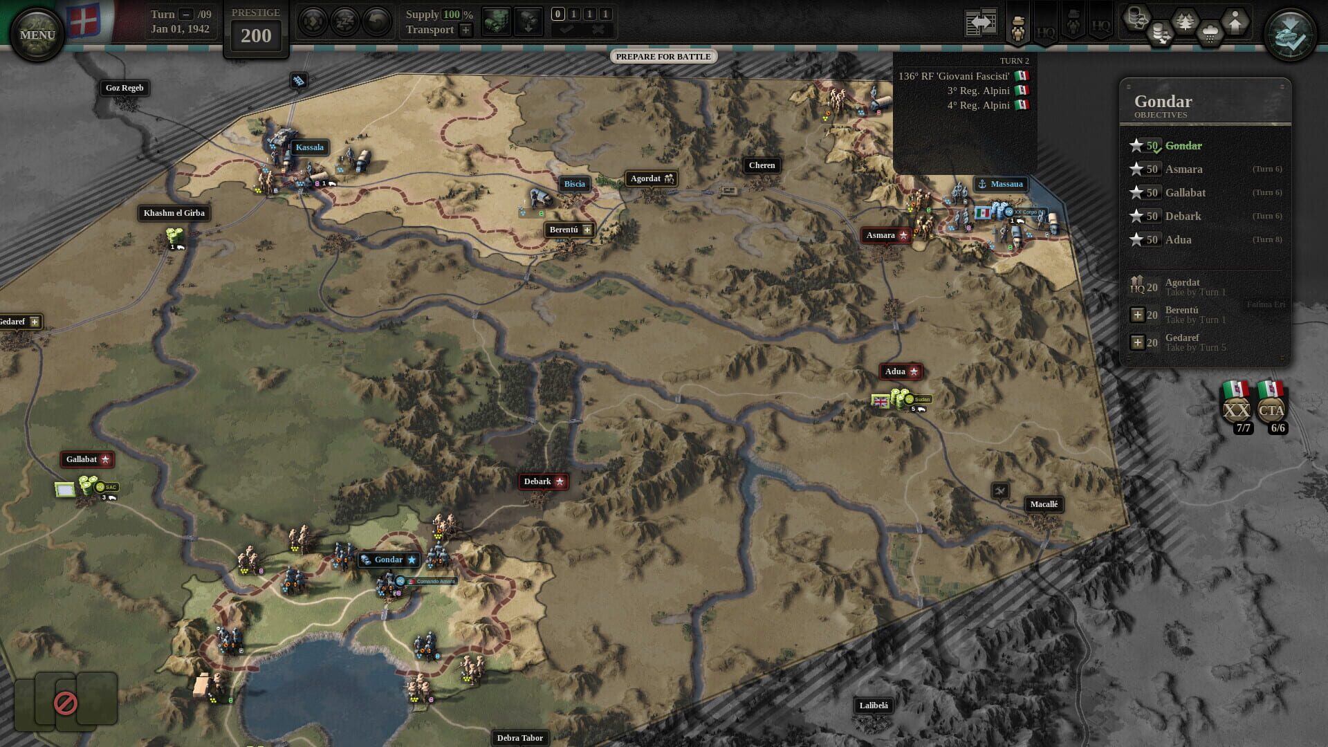 Screenshot for Unity of Command II: Desert Fox