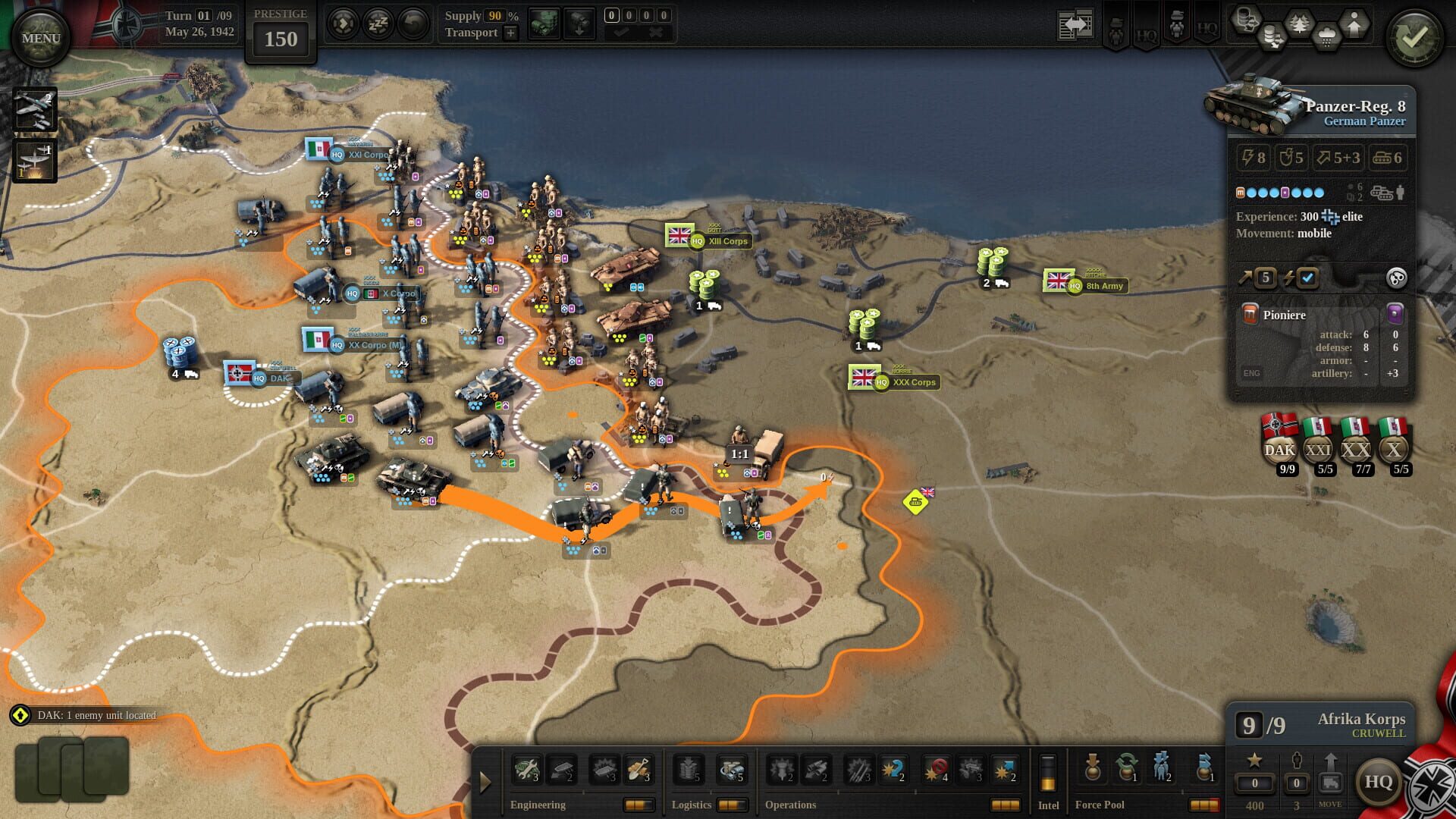 Screenshot for Unity of Command II: Desert Fox
