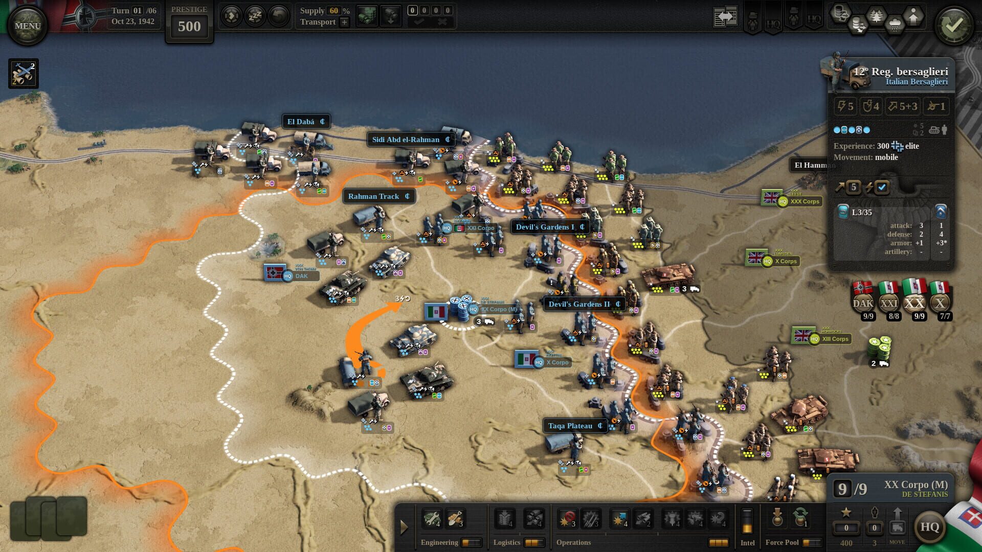 Screenshot for Unity of Command II: Desert Fox