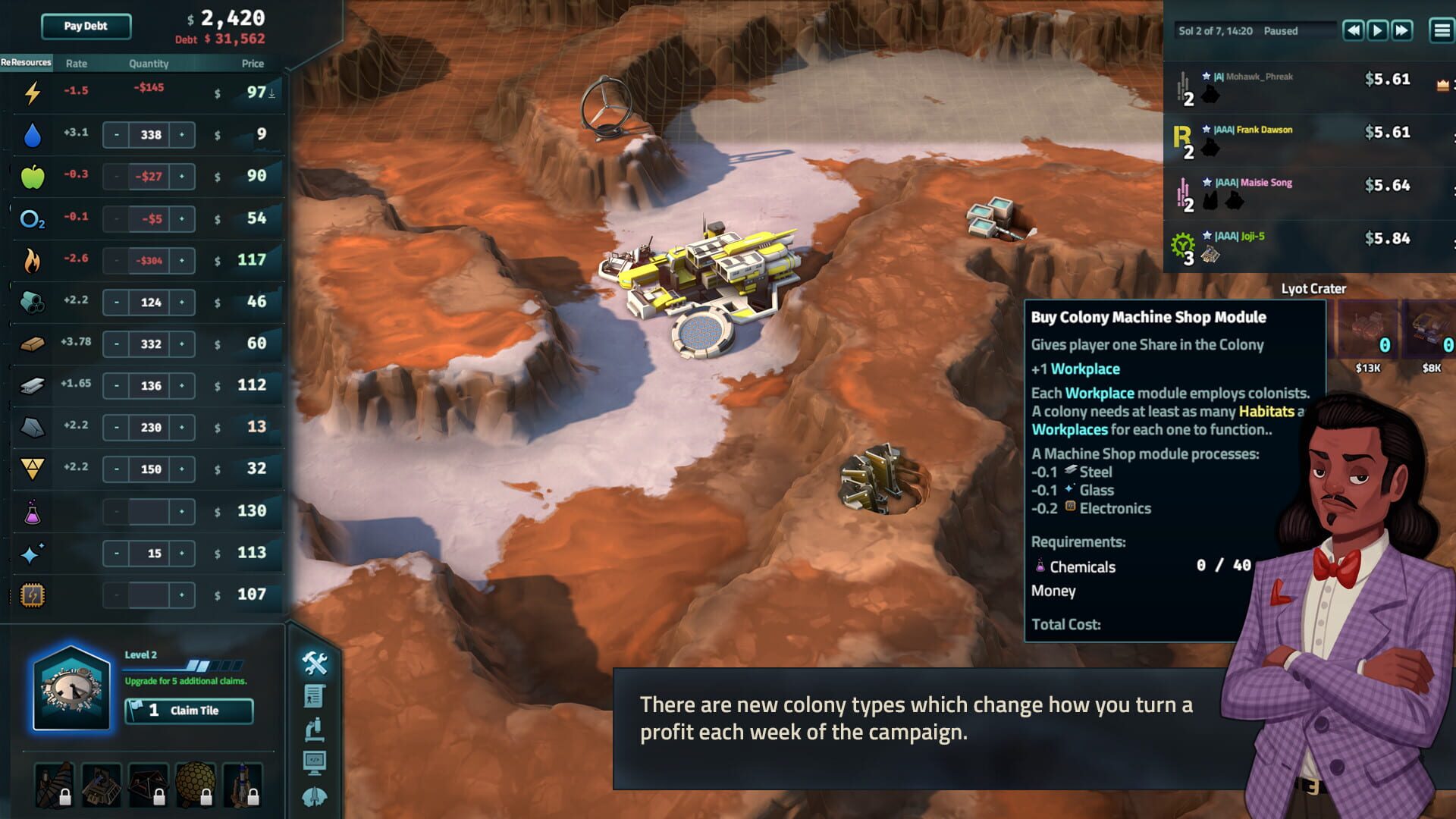 Screenshot for Offworld Trading Company: The Patron and the Patriot