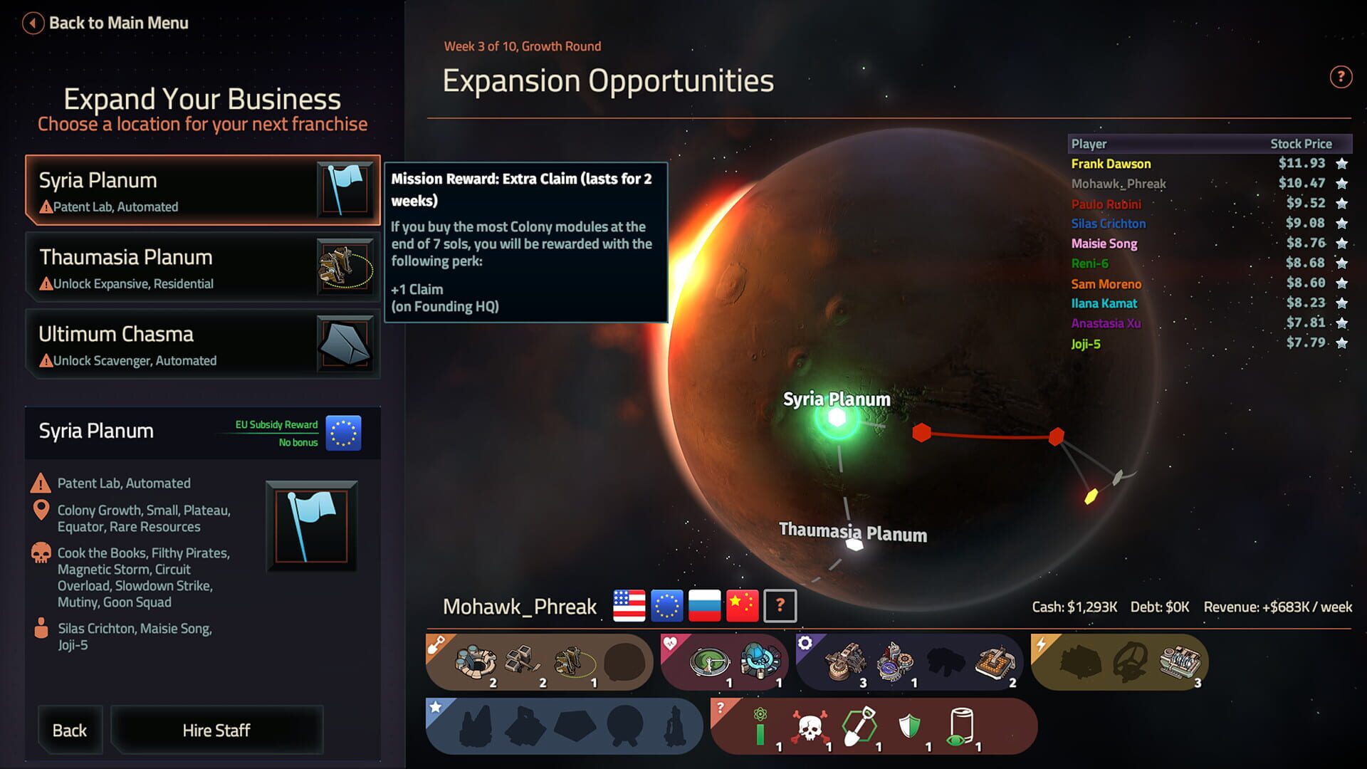 Screenshot for Offworld Trading Company: The Patron and the Patriot