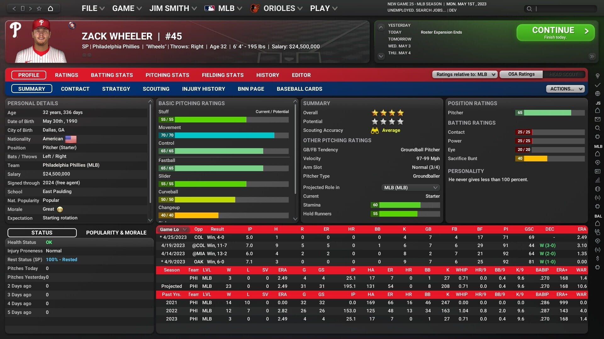Screenshot for Out of the Park Baseball 24