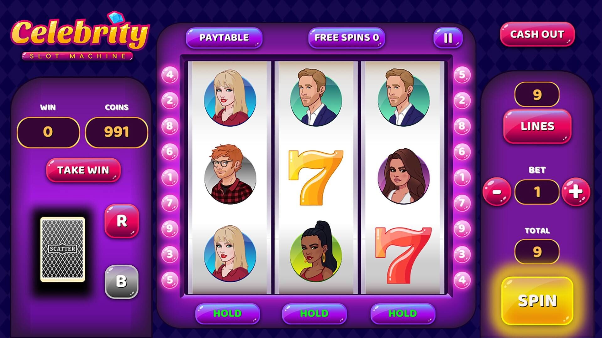 Screenshot for Celebrity Slot Machine