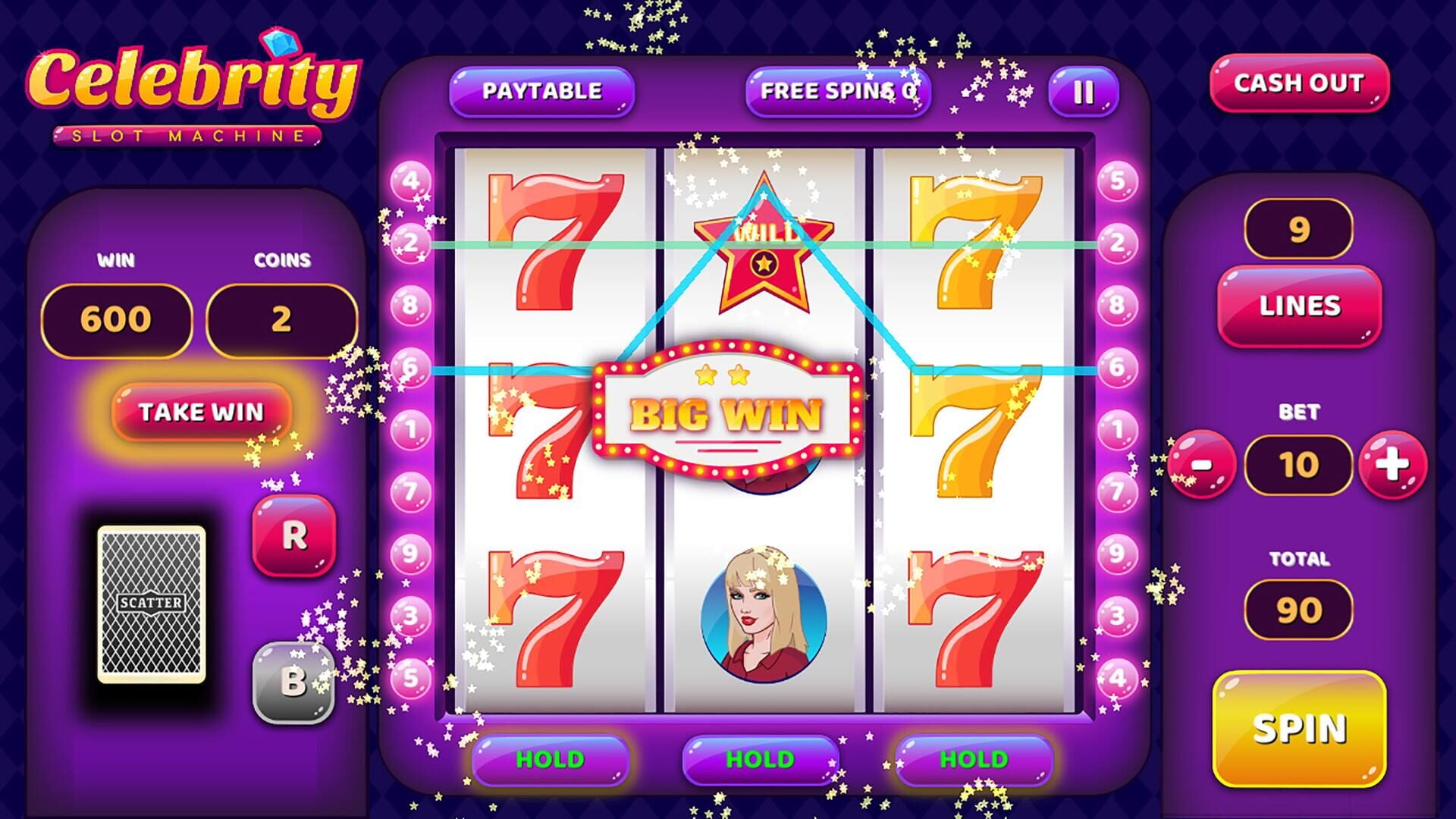 Screenshot for Celebrity Slot Machine