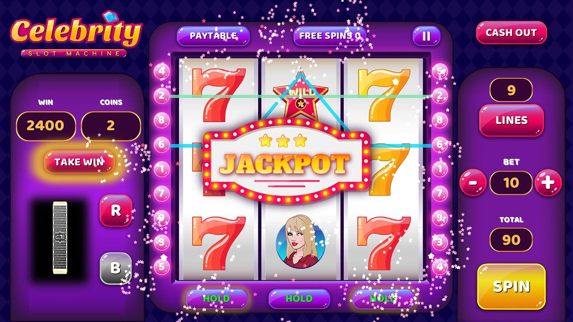 Screenshot for Celebrity Slot Machine