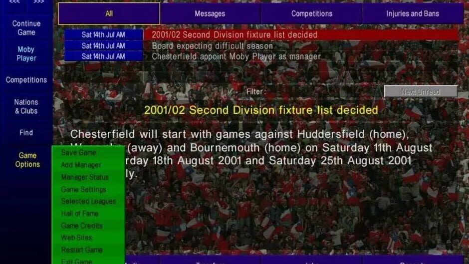 Screenshot for Championship Manager: Season 01/02