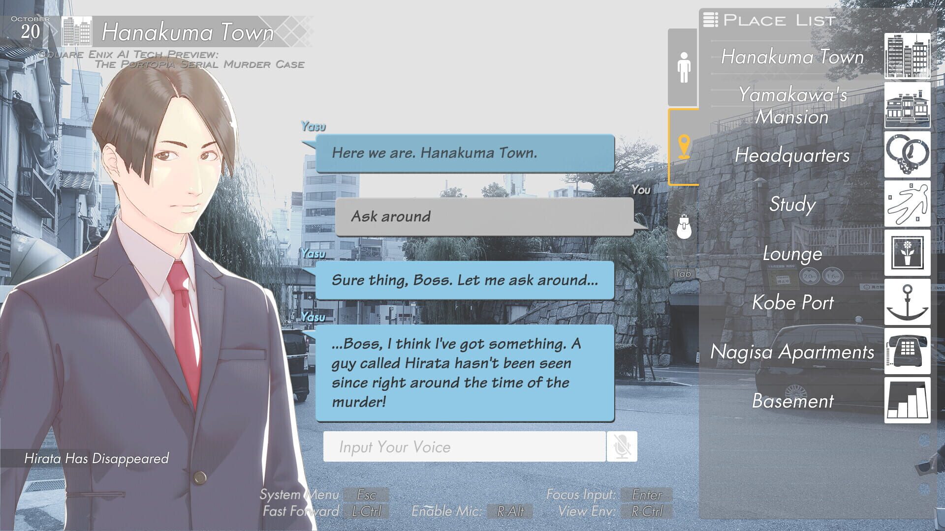 Screenshot for Square Enix AI Tech Preview: The Portopia Serial Murder Case