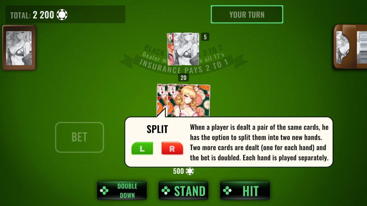 Screenshot for BlackJack Waifu Tour