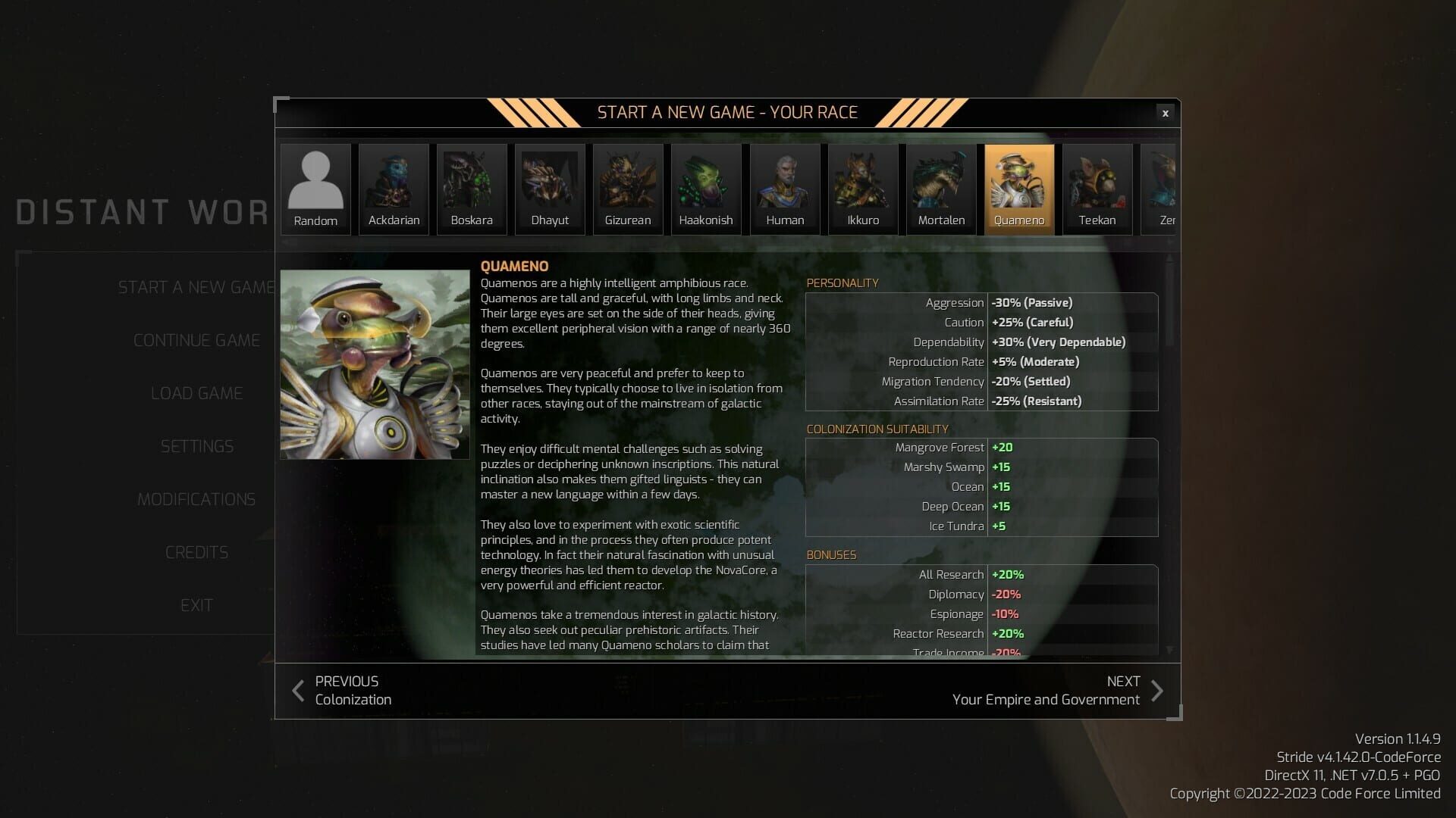 Screenshot for Distant Worlds 2: Factions - Quameno and Gizureans