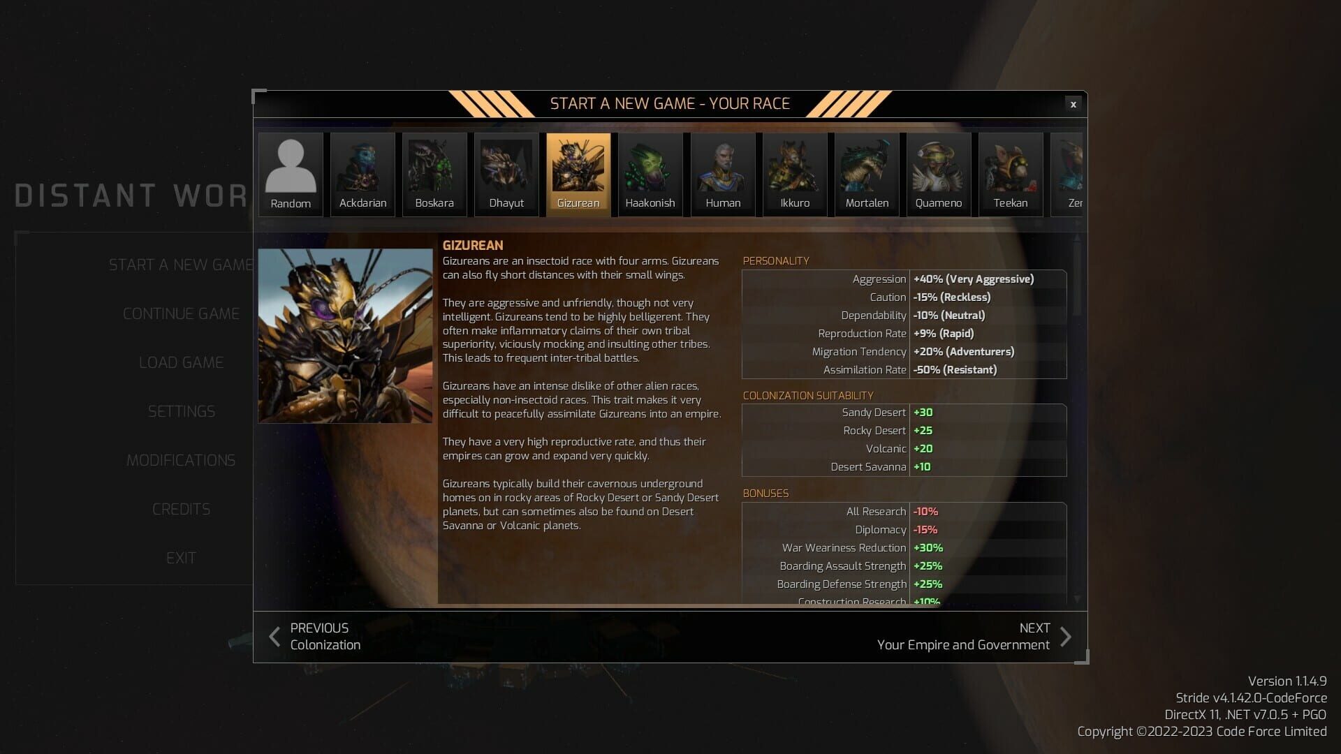 Screenshot for Distant Worlds 2: Factions - Quameno and Gizureans