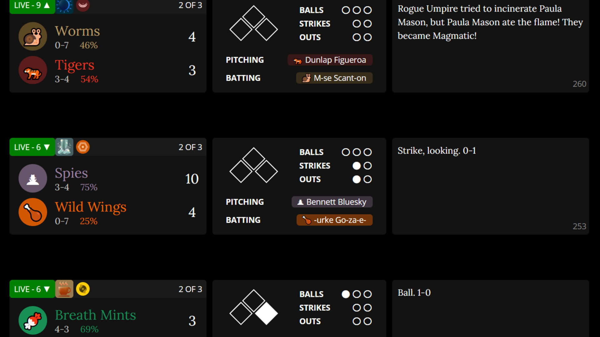 Screenshot for Blaseball