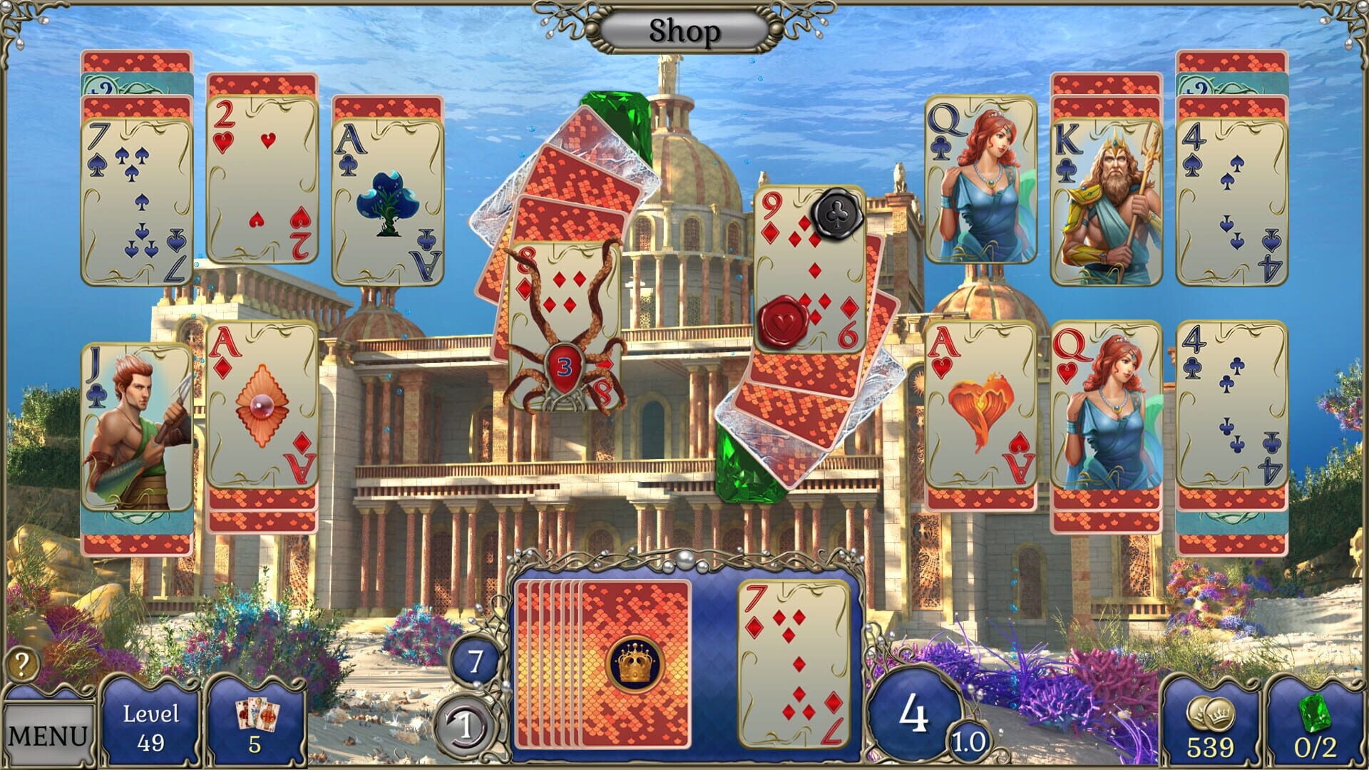 Screenshot for Jewel Match Atlantis Solitaire 4: Collector's Edition
