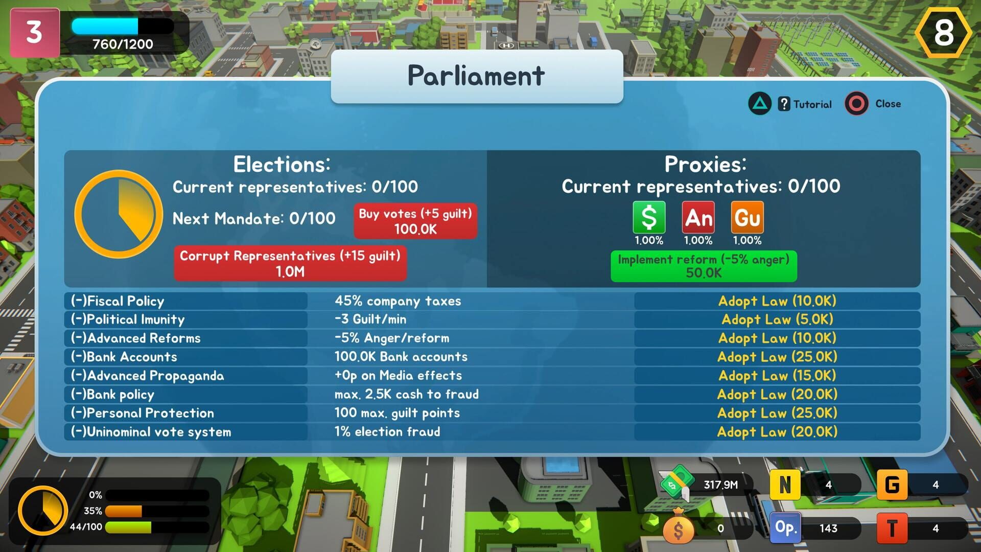 Screenshot for Corruption: Political Simulator Strategy