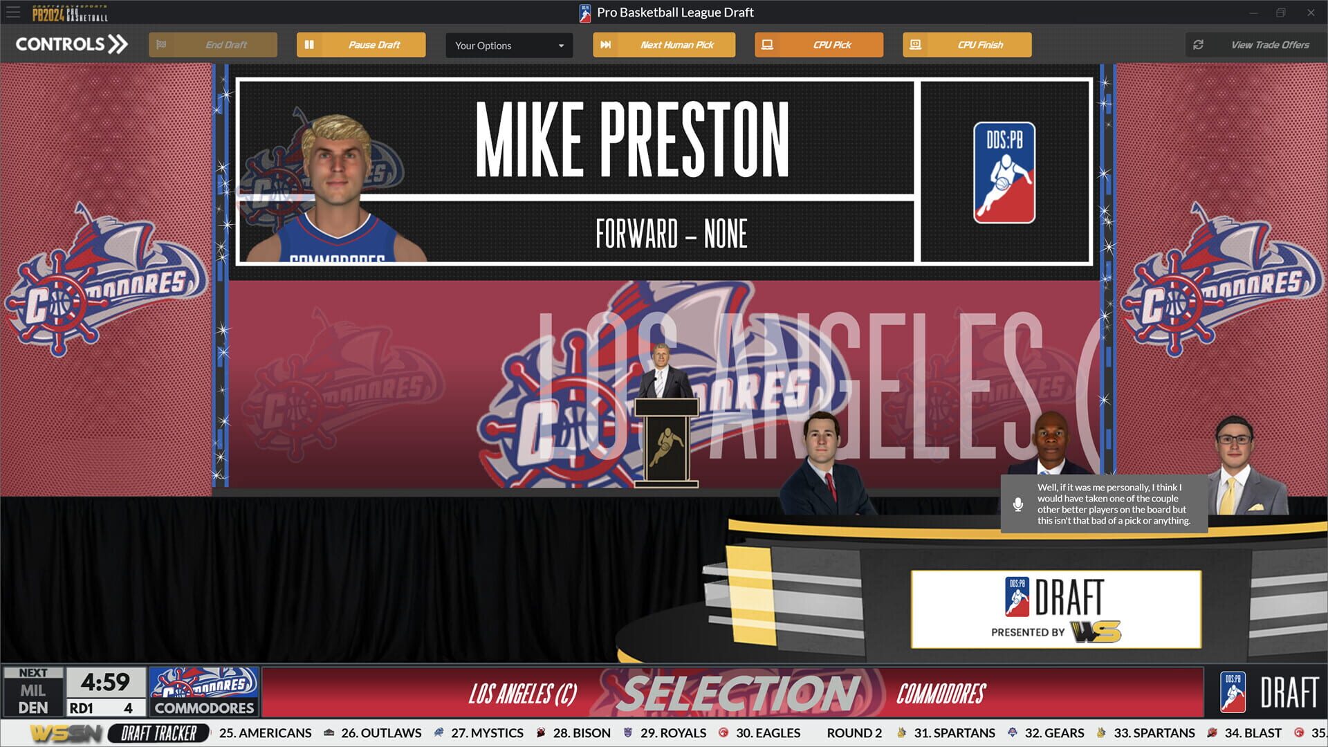Screenshot for Draft Day Sports: Pro Basketball 2024