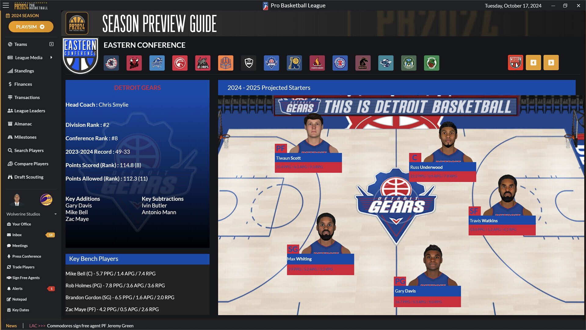 Screenshot for Draft Day Sports: Pro Basketball 2024