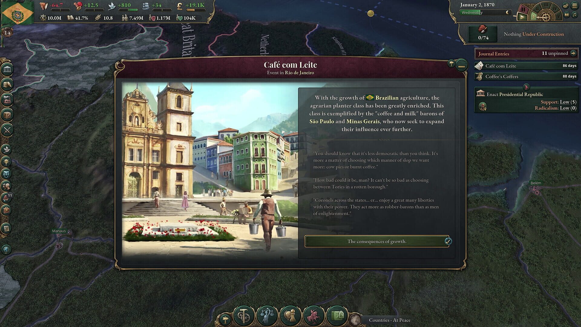 Screenshot for Victoria 3: Colossus of the South